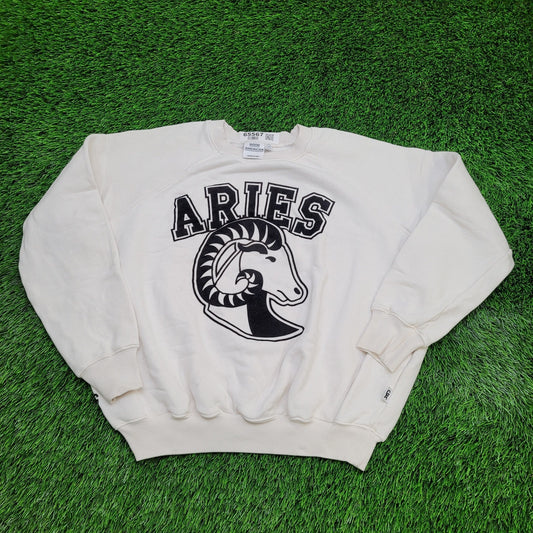 Zodiac Aries Astrology Sweatshirt Womens XS 27x22 White