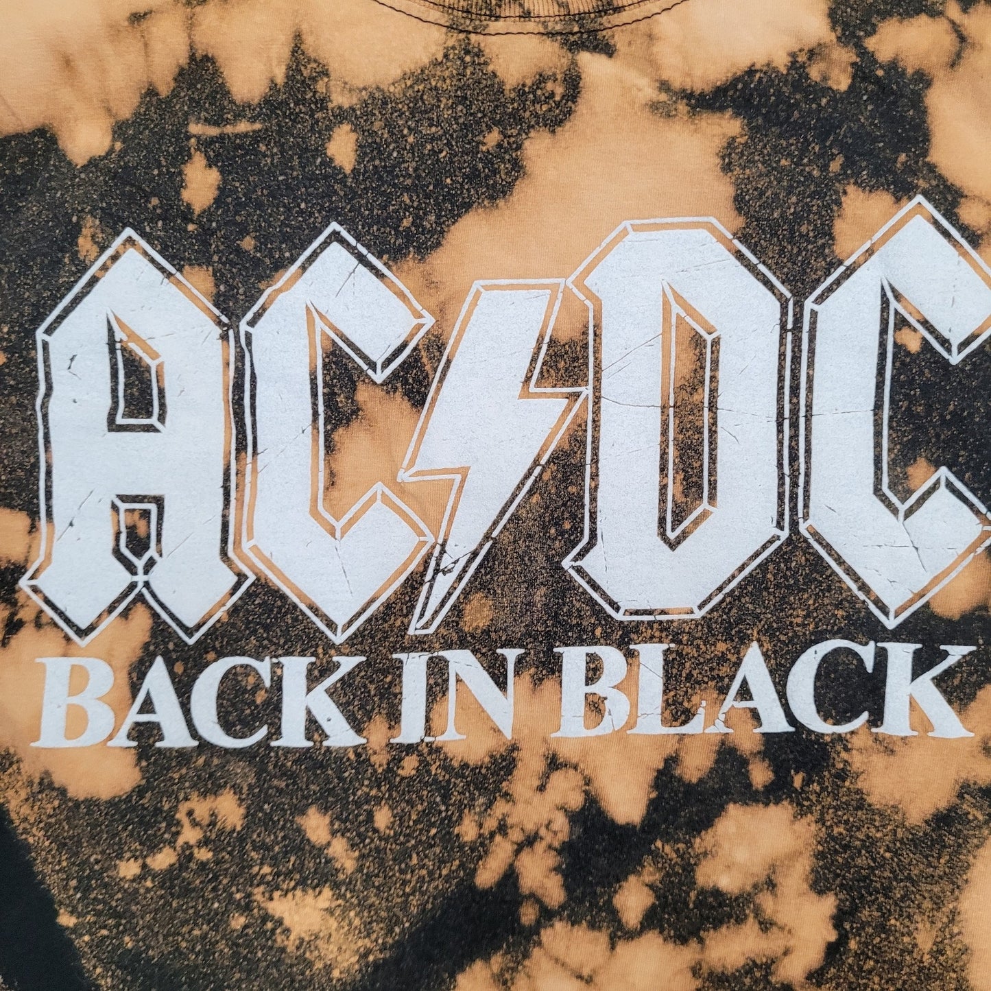 ACDC Tie-Dye Shirt Womens Small 16x26 Bleached