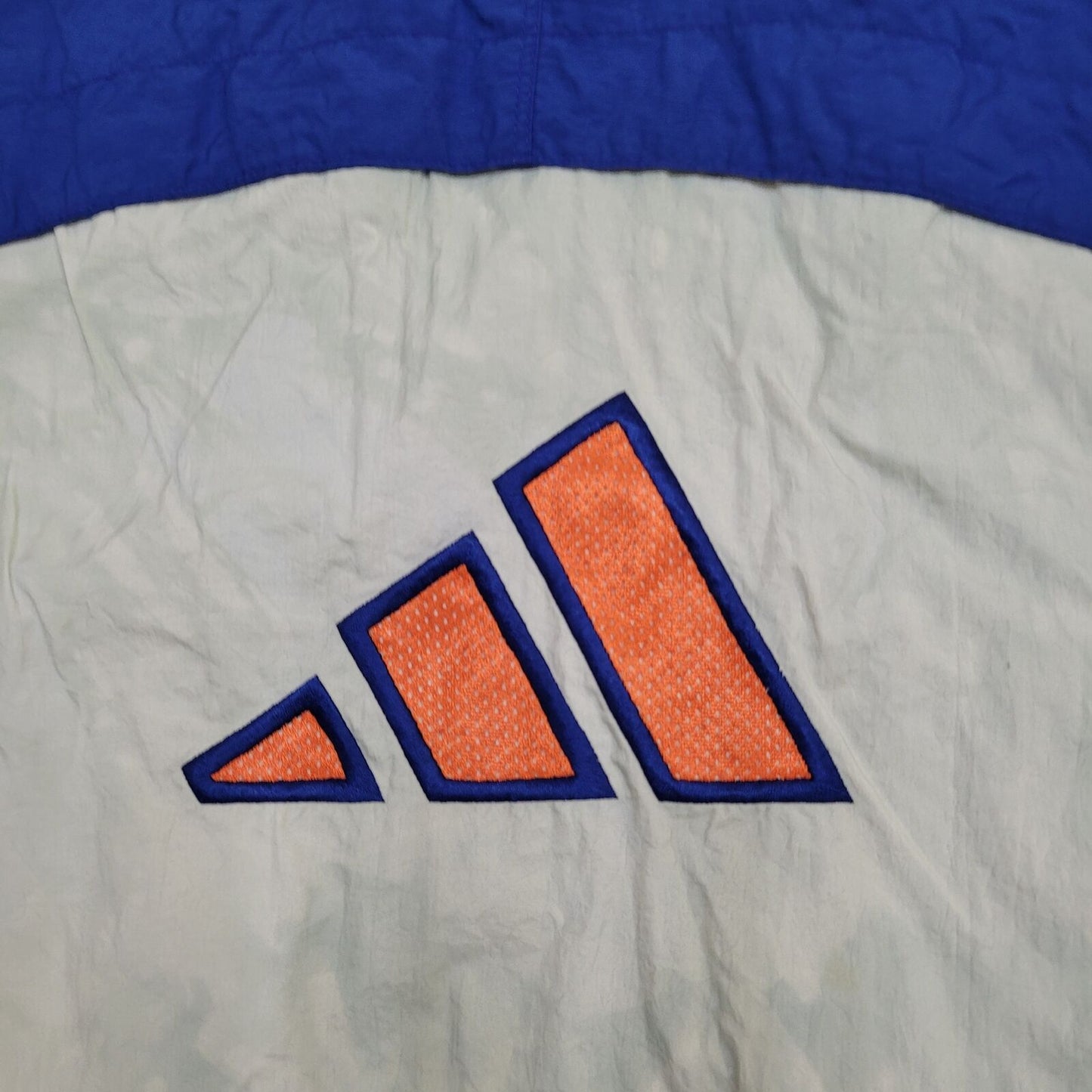 ADIDAS Windbreaker Jacket Medium 22x24 Blue Cropped