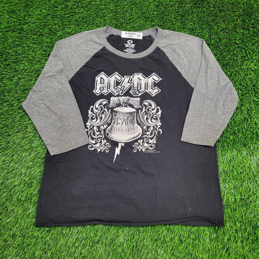 ACDC Shirt Womens Large 21x25 Black Gray Hells-Bell