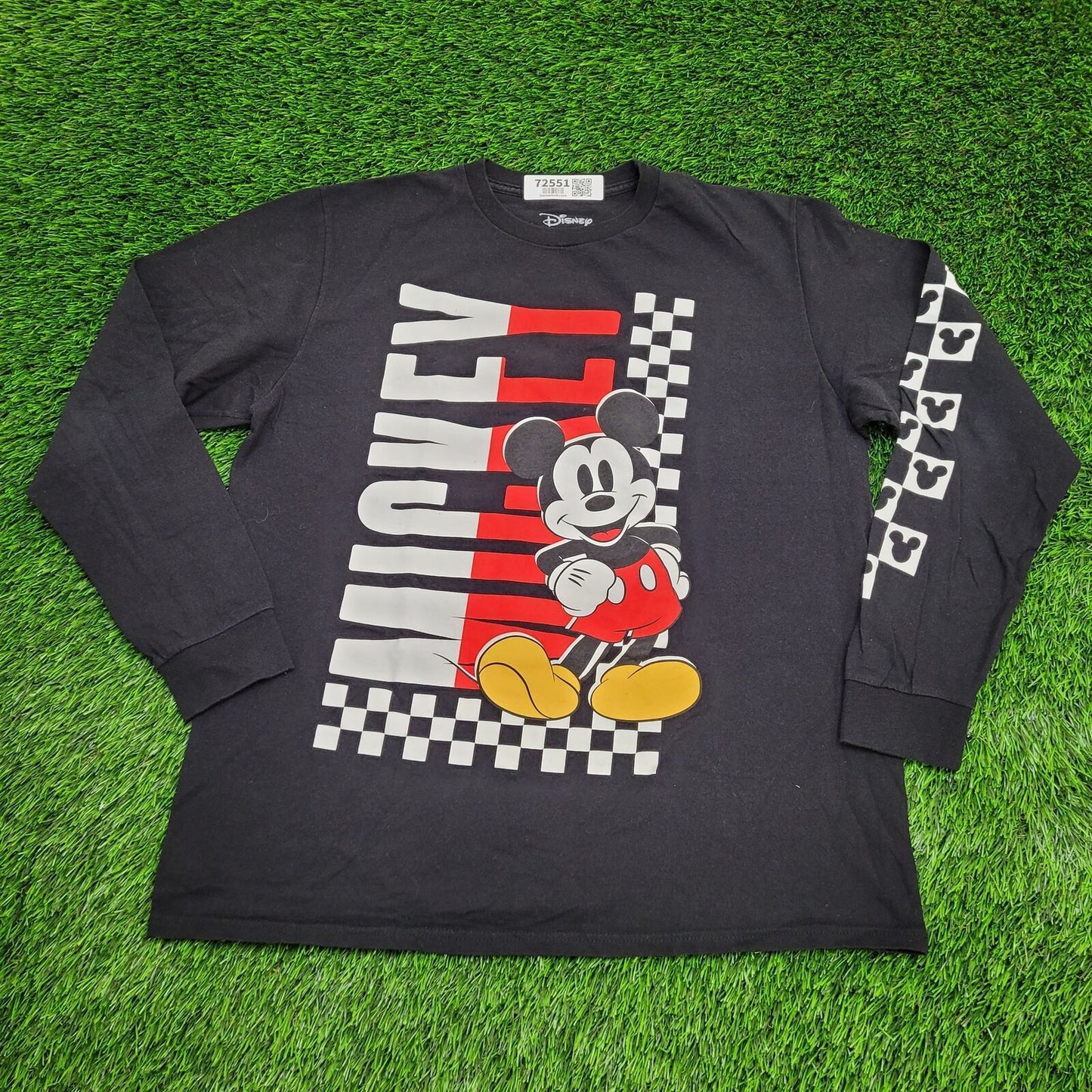 Disney Mickey-Mouse Shirt Large 22x27 Black