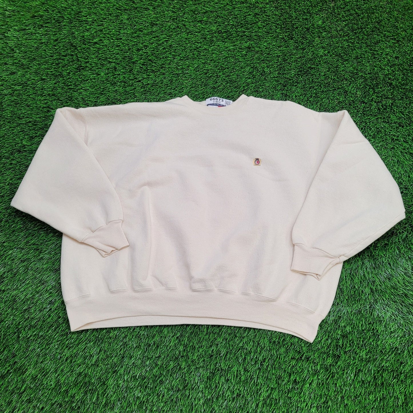 Vintage Tommy-Hilfiger Sweatshirt Womens XL 28x23 Boxy Beige