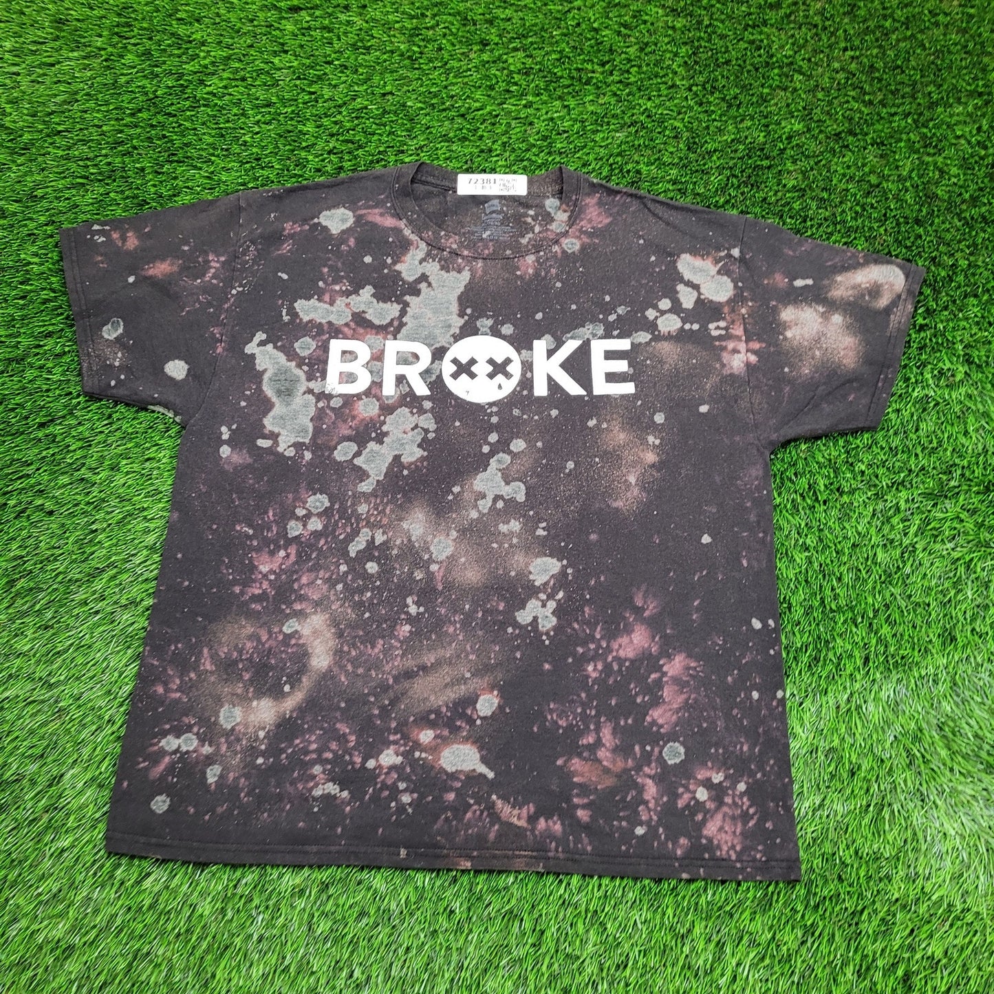 Brokie Shirt XL 23x27 Spellout Bleached