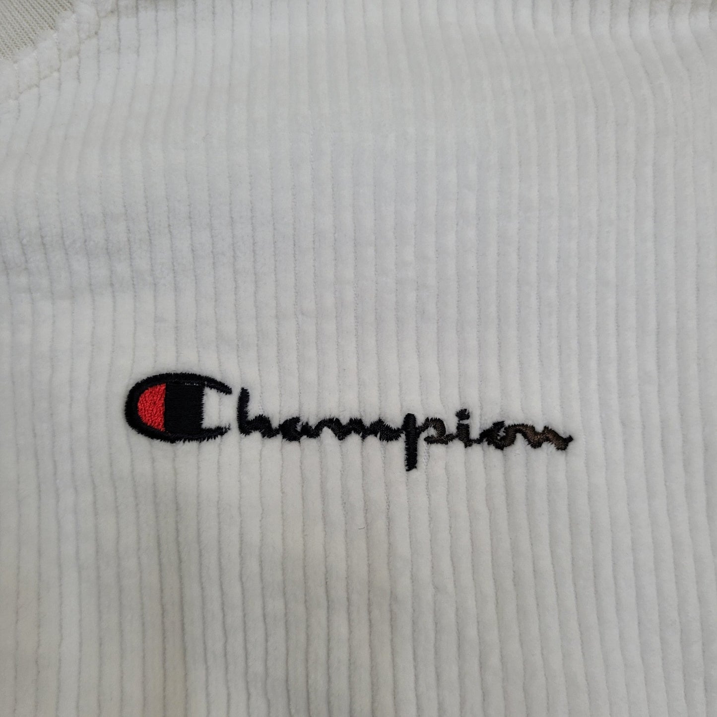 Champion Cropped Sweater Womens Large 21x18 Ivory Ribbed