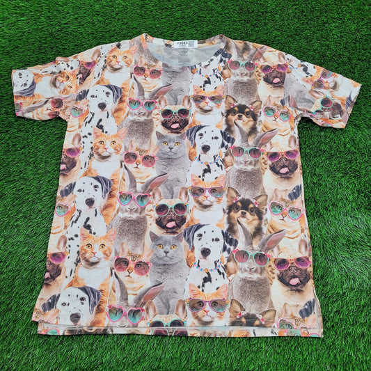 Cat Dog Rabbit AOP Shirt Womens 2XL/3XL 27x34