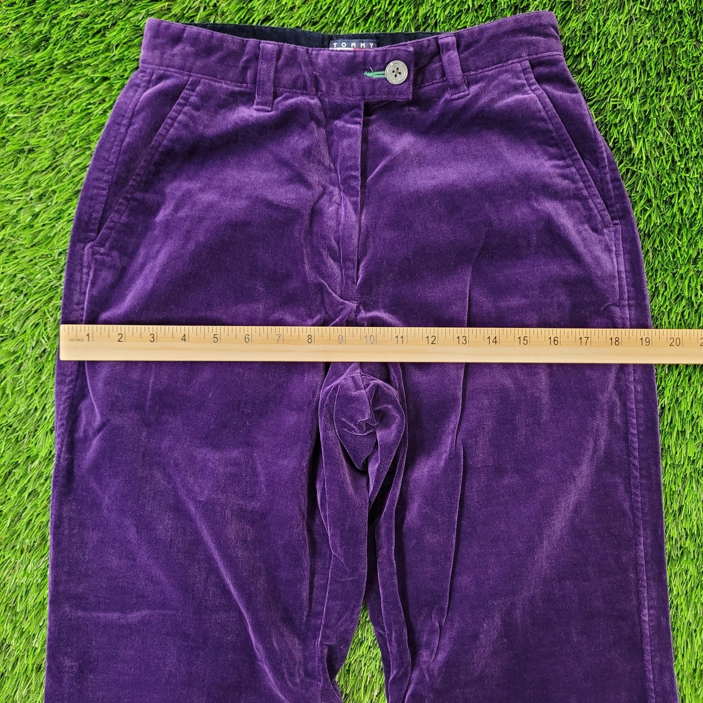 Vintage Tommy-Hilfiger Velvet Pants Womens 2/3 25x31 Purple