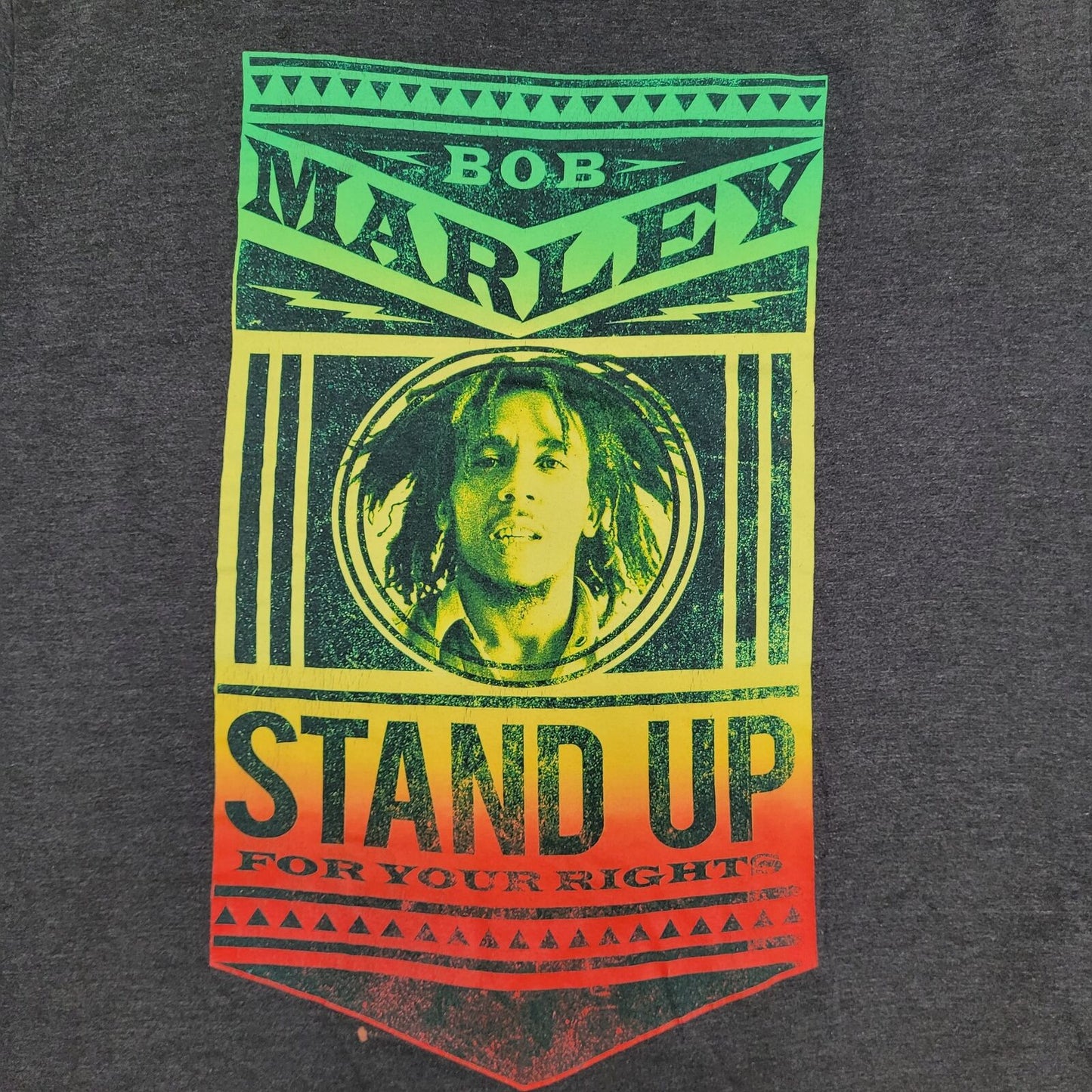 Bob-Marley Iconic Reggae Shirt Womens XL 23x26 Gray