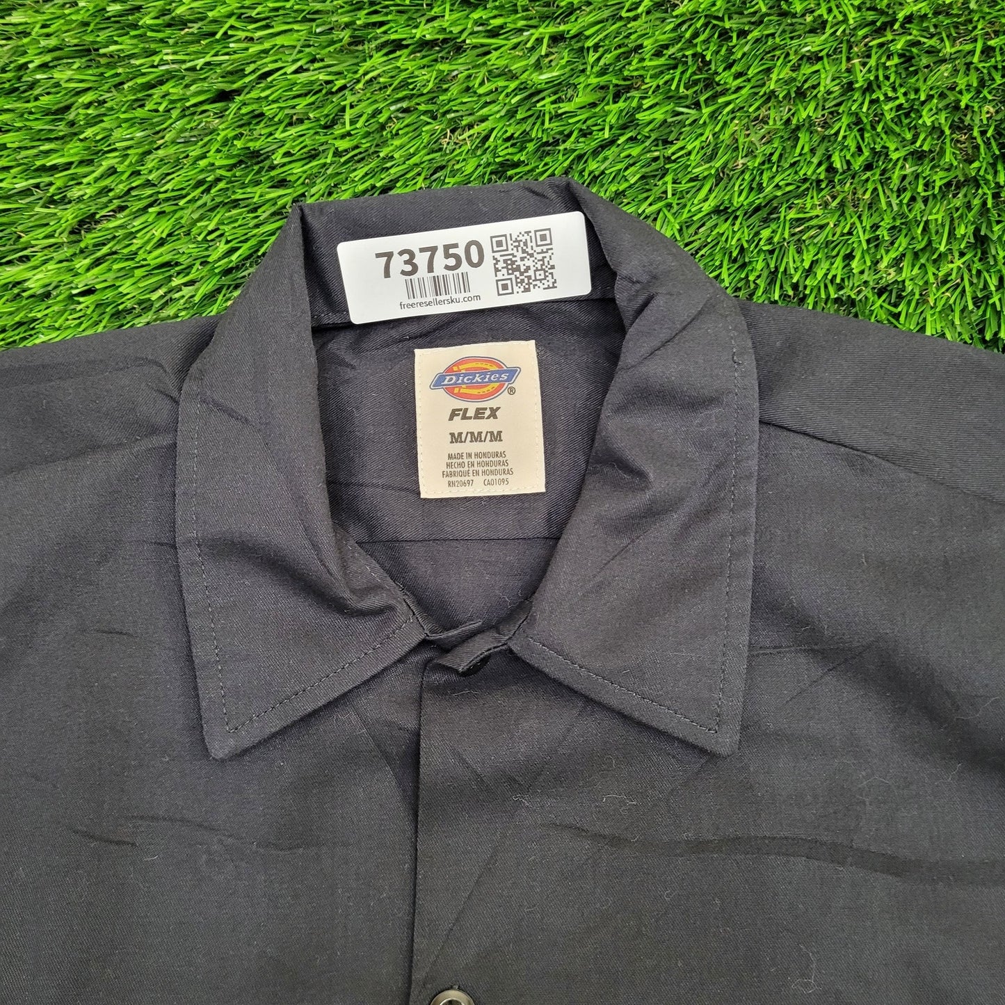 DICKIES Button Shirt Medium 22x30 Baggy Black