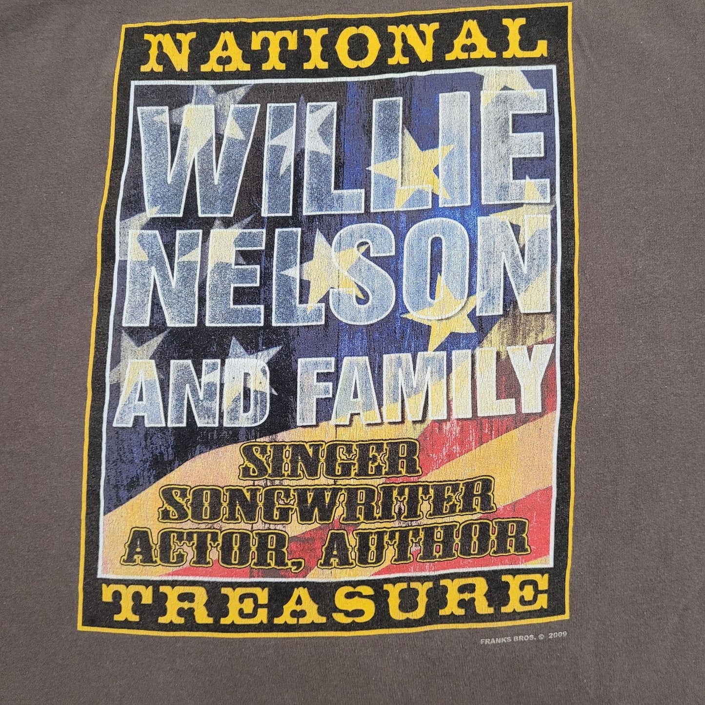 2009 Willie-Nelson Country Reggae Music Shirt Womens XL 24x28 National-Treasure