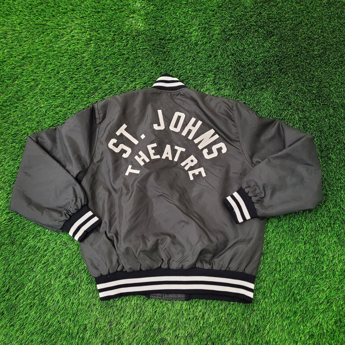 Vintage St-Johns Theatre Varsity Jacket Large 24x26 Black