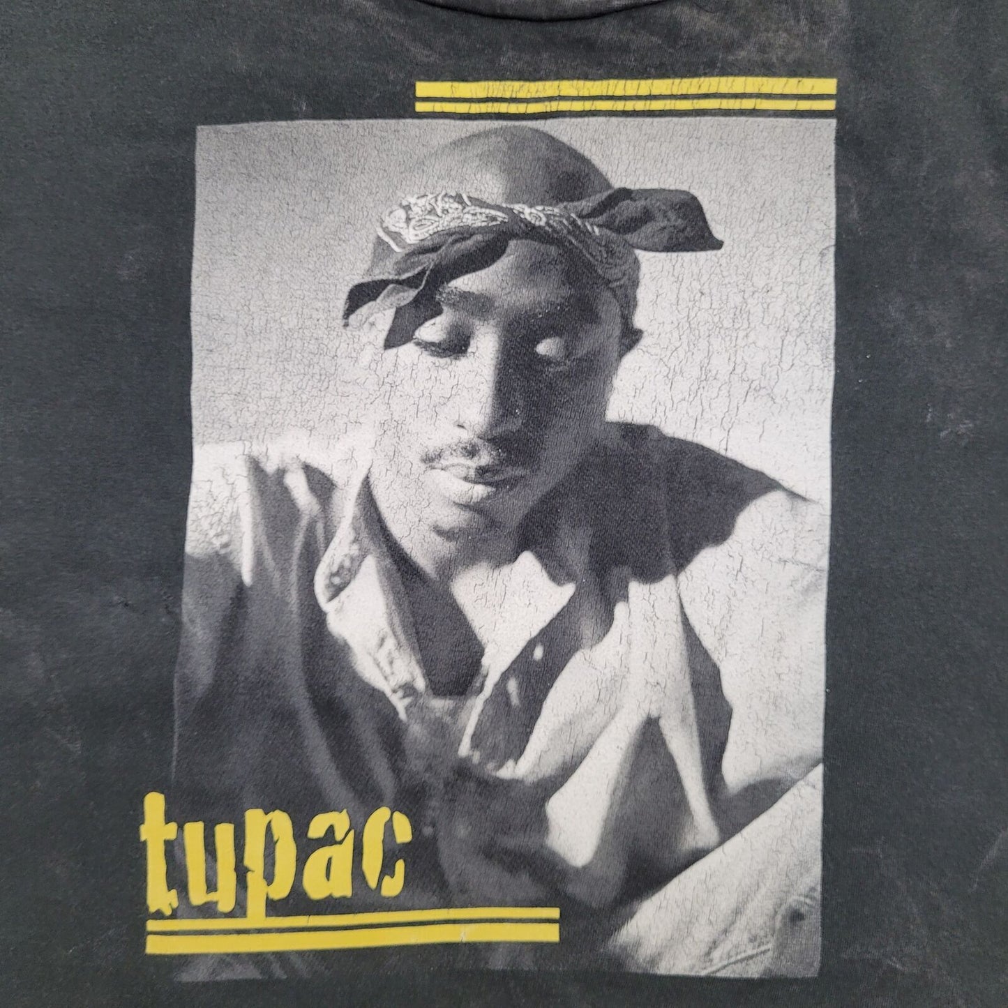 2PAC Tupac-Shakur Cropped Shirt Womens M 19x17 Black