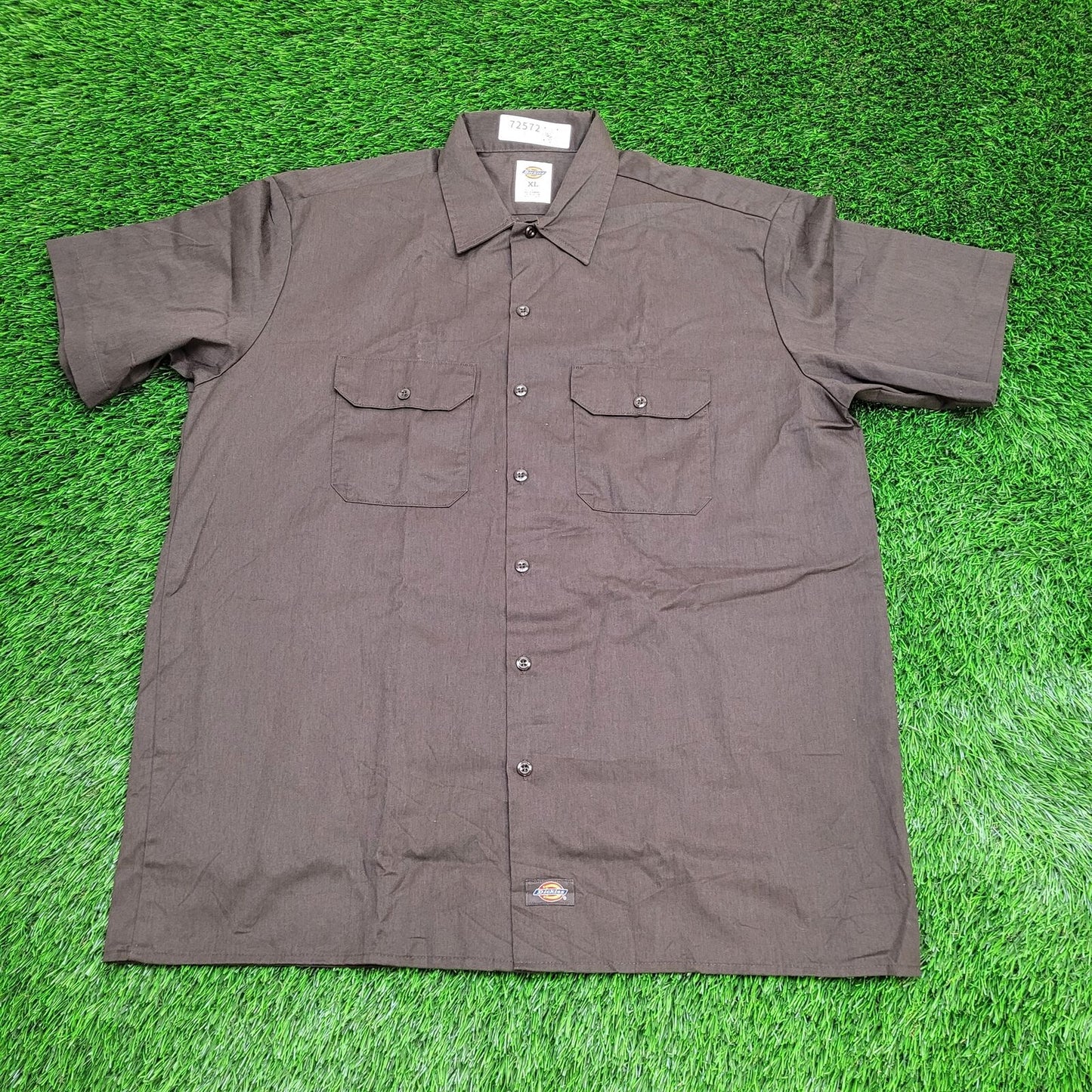 DICKIES Button Shirt XL 26x32 Brown Extra-Baggy