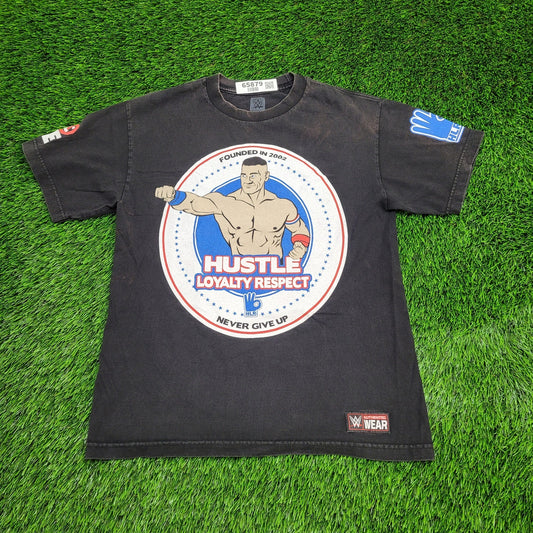 WWE John-Cena Hustle Wrestling Shirt Small 18x25 Black