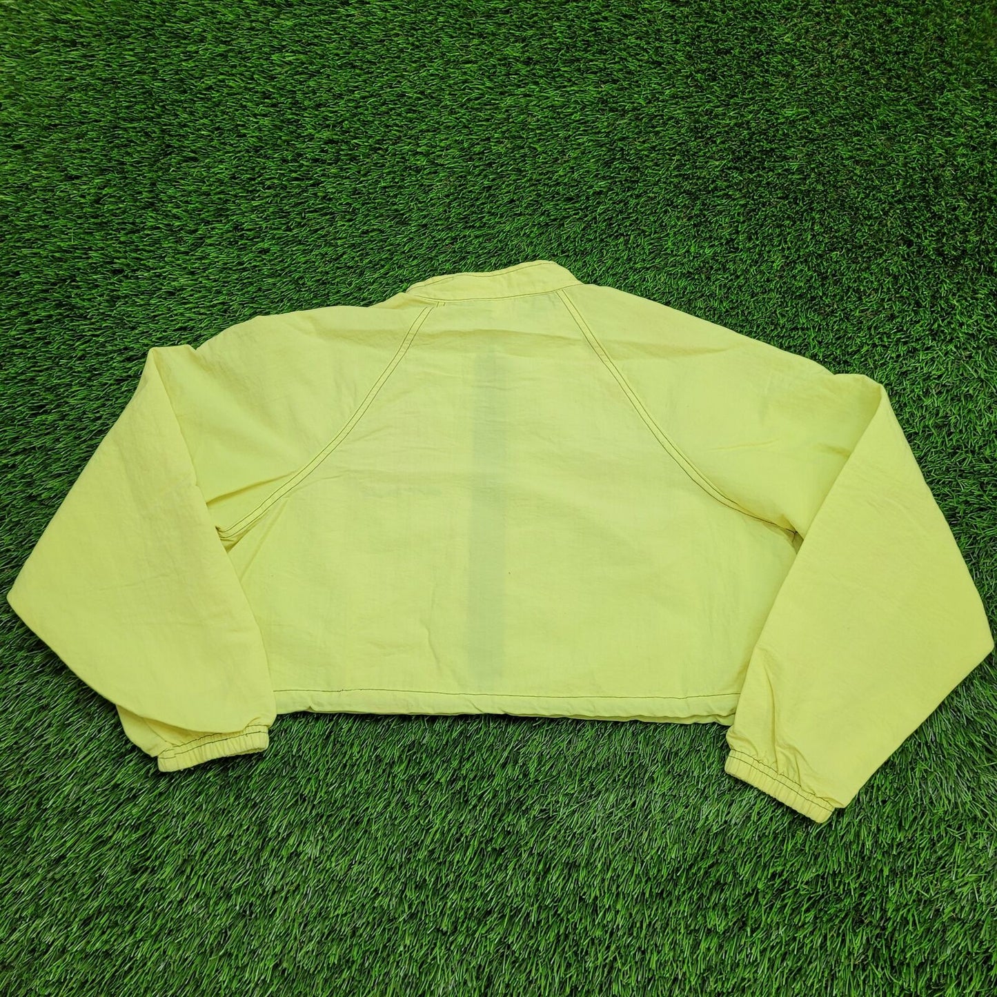 Vintage Y2K Neon Cropped Jacket Womens XL 23x16 Green