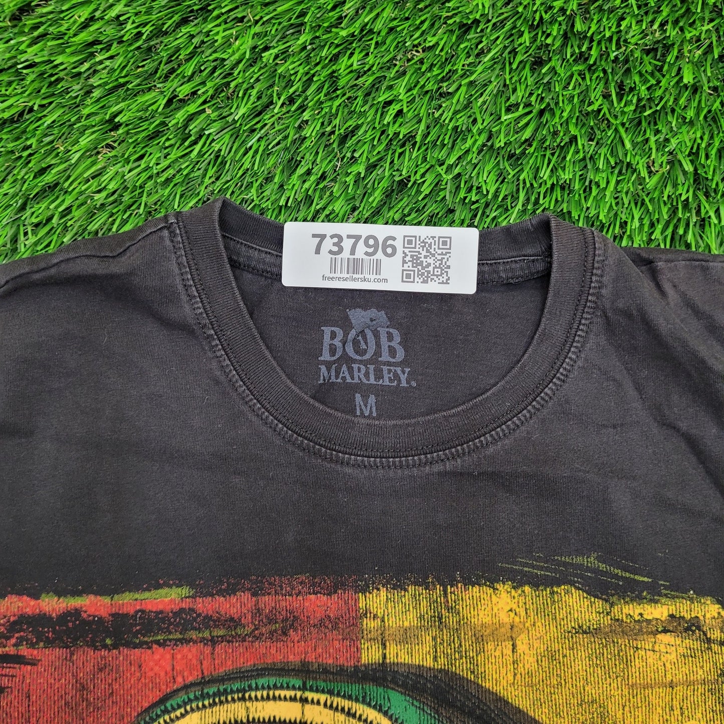 Bob-Marley Reggae Shirt Womens Medium 19x26 Black