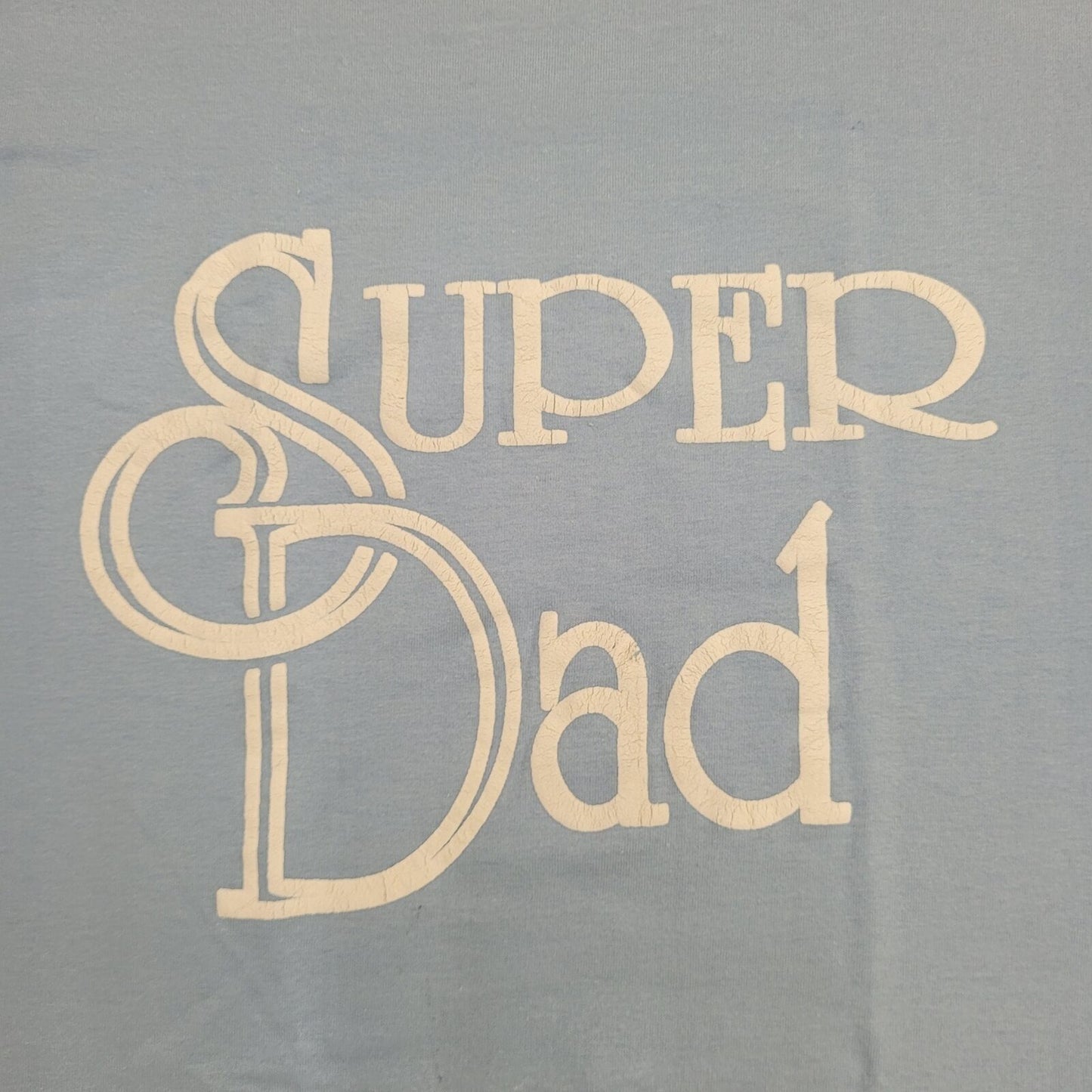 Vintage Super Dad Tribute Shirt Medium 20x27 Blue