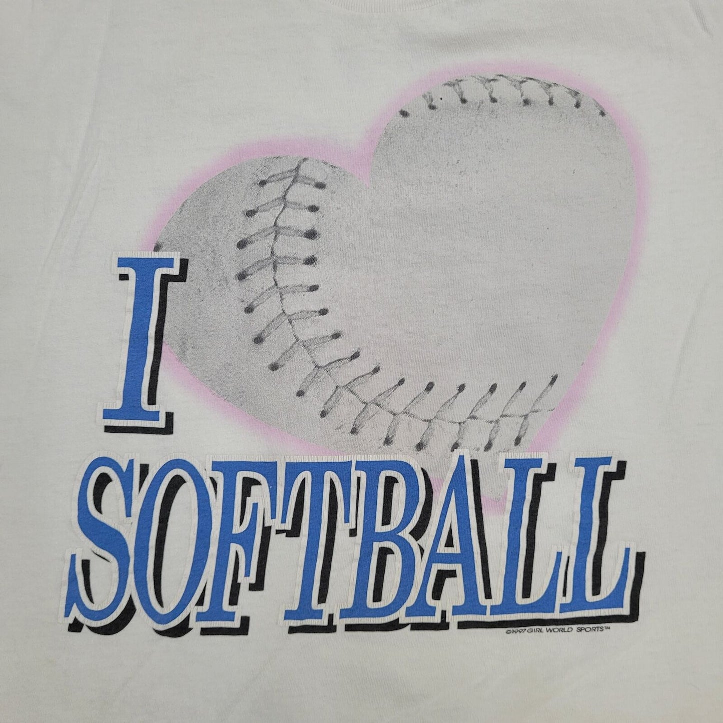 Vintage Softball Lover Shirt Womens Medium 19x25 White