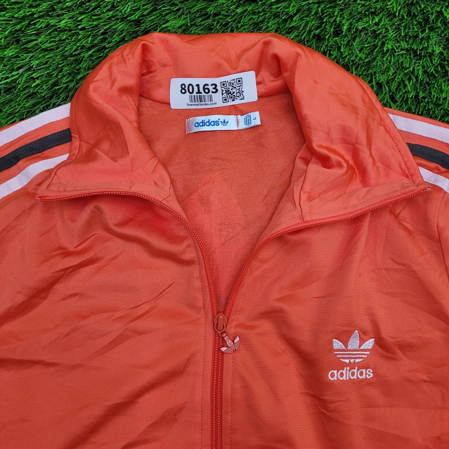 ADIDAS Trefoil Track Jacket Womens M/L 19x24 Orange