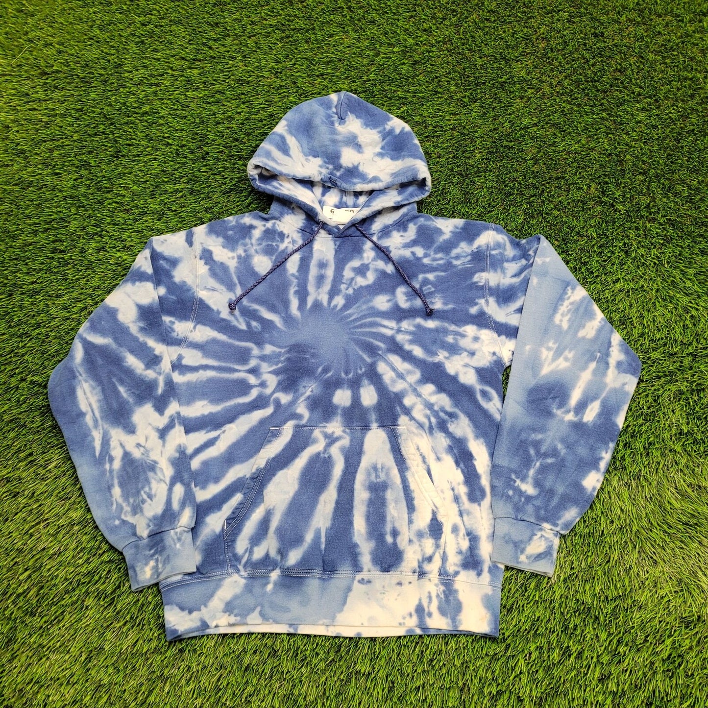 Vintage Tie-Dye Hoodie Womens Medium 19x24 Blue