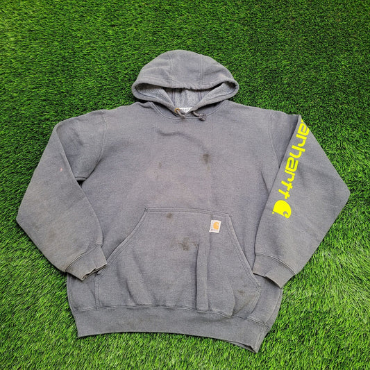 Carhartt Thrashed Hoodie Medium 23x25 Gray