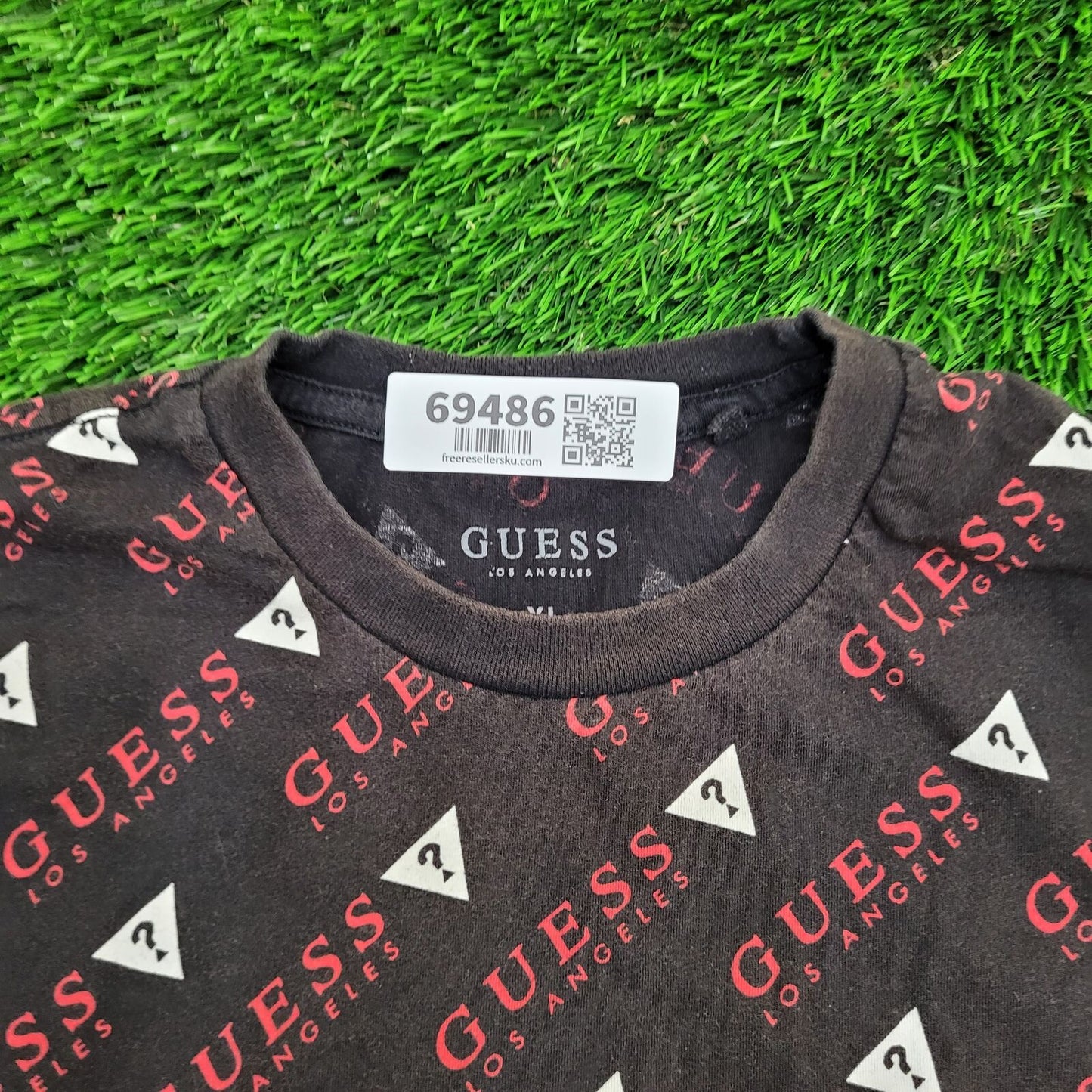 GUESS AOP Shirt Large 21x28 Black