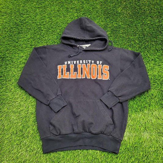 VTG University of Illinois Hoodie Womens Medium 21x24 Blue