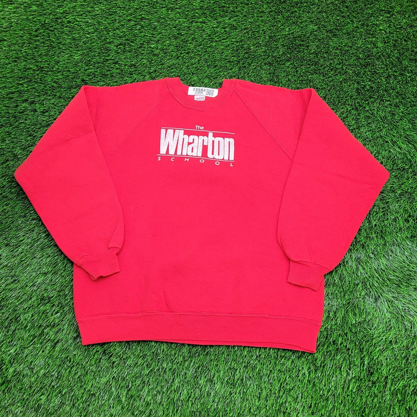 Vintage Wharton School Sweatshirt Large 22x24 Red USA