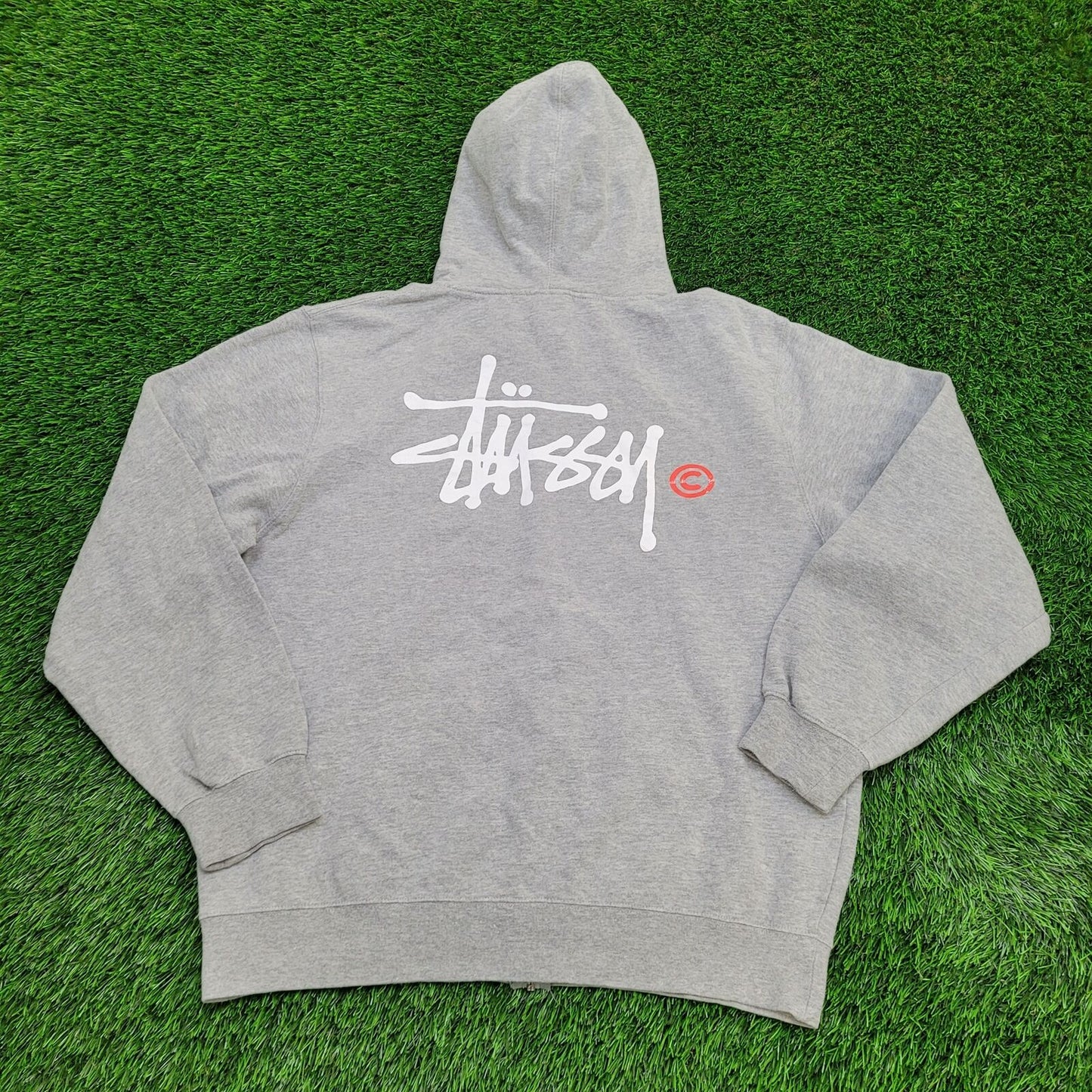 Vintage Stussy Zip Hoodie XL/2XL 24x27 Gray