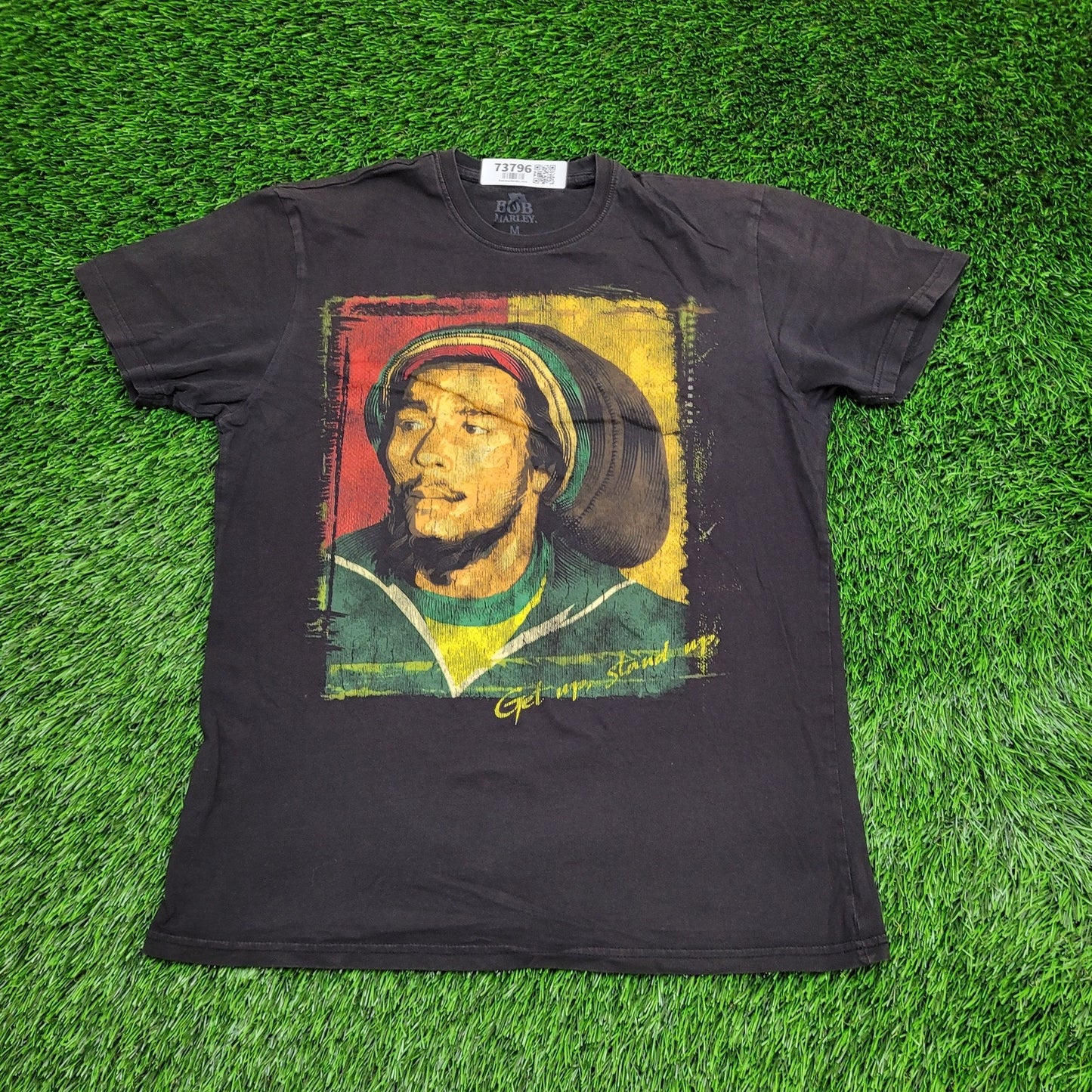 Bob-Marley Reggae Shirt Womens Medium 19x26 Black