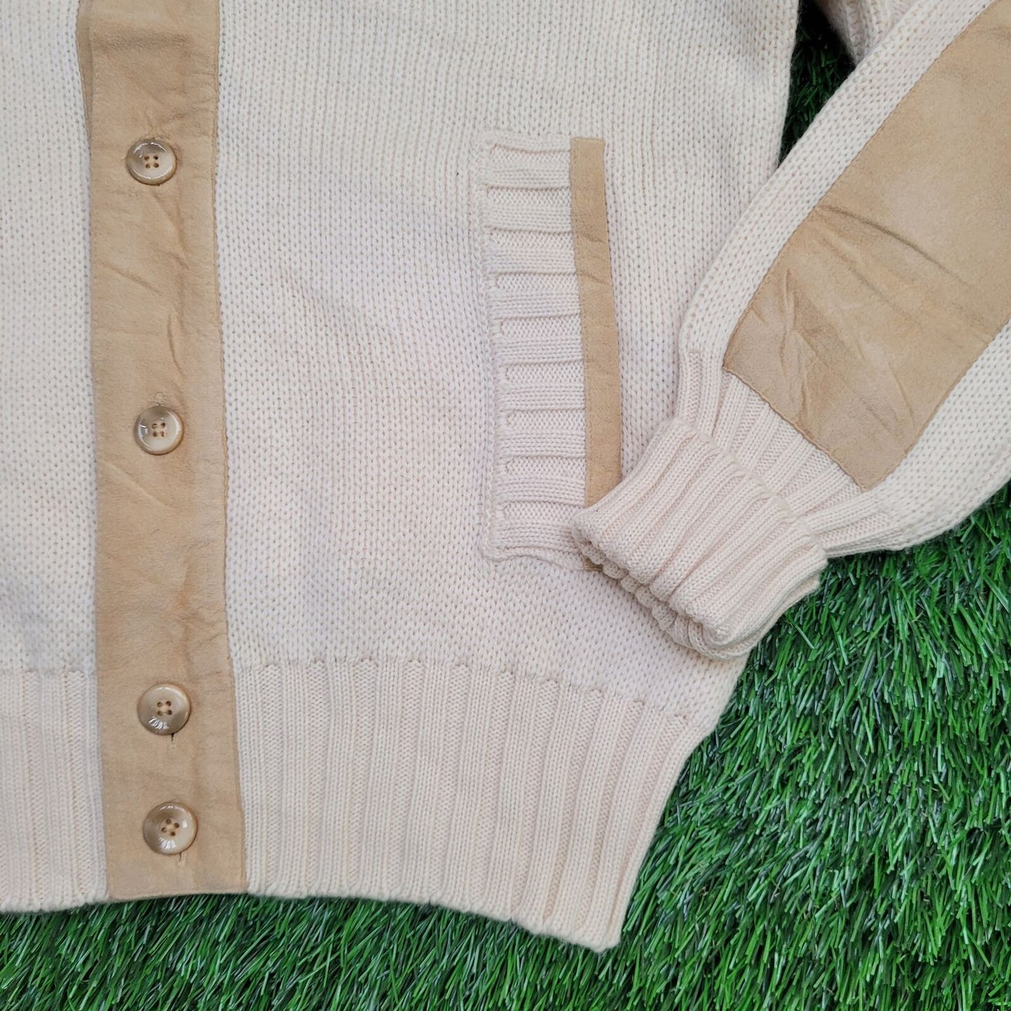 Vintage St-Croix Zephyr Wool Cardigan Medium 20x24 Beige