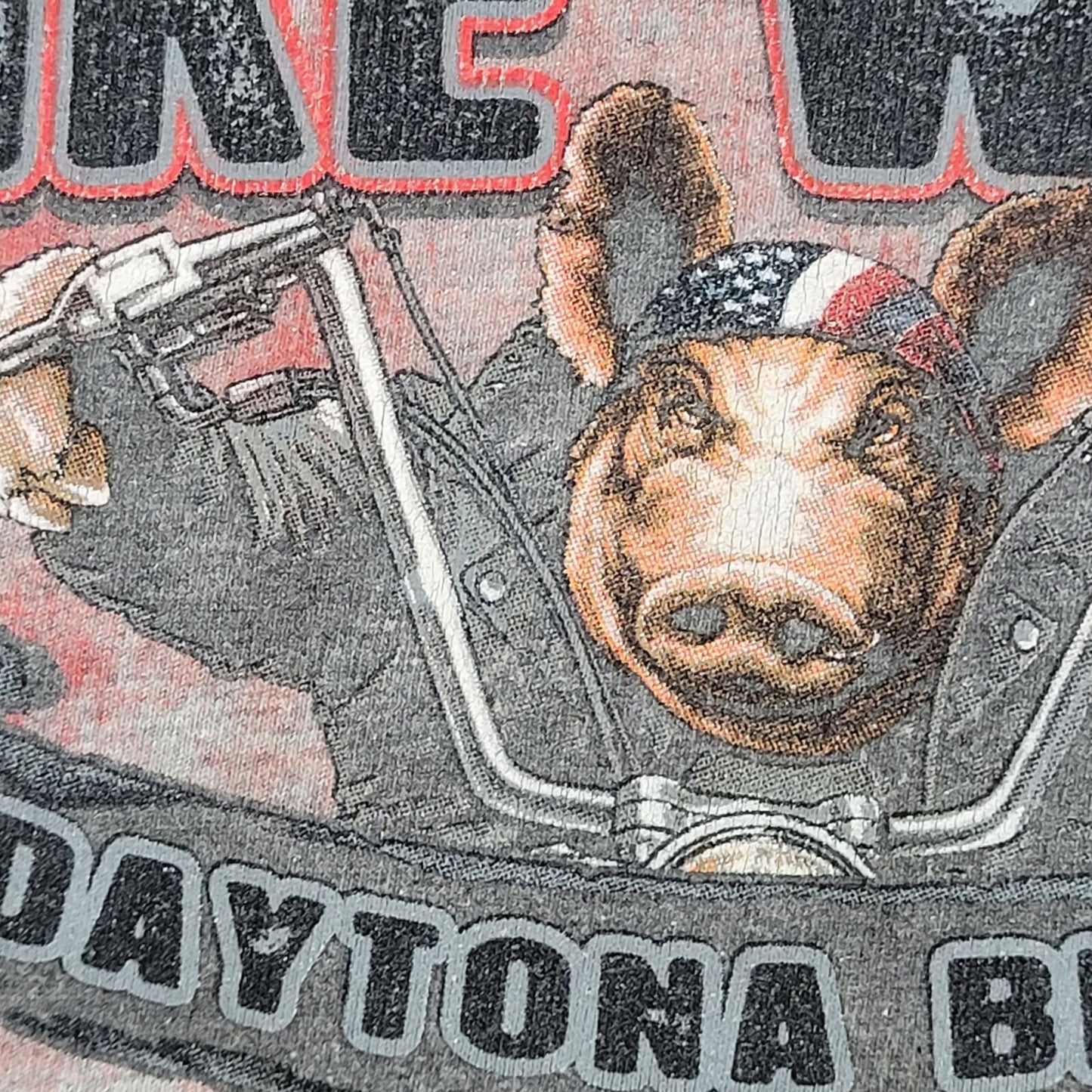 Biker Pig Rally Tee 2XL 26x29 Gray Daytona