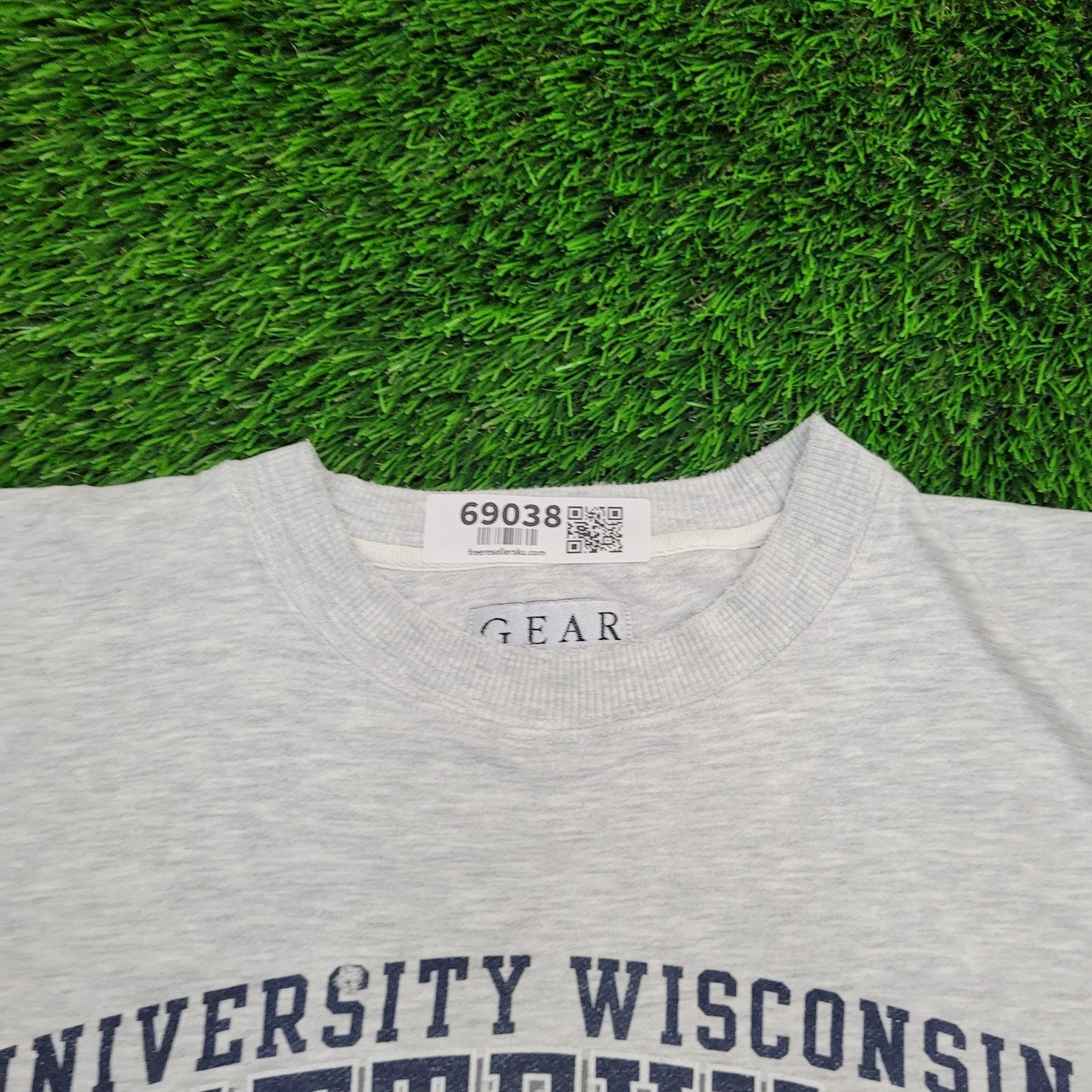 Vintage University Wisconsin Sweatshirt Large 26x29 Gray