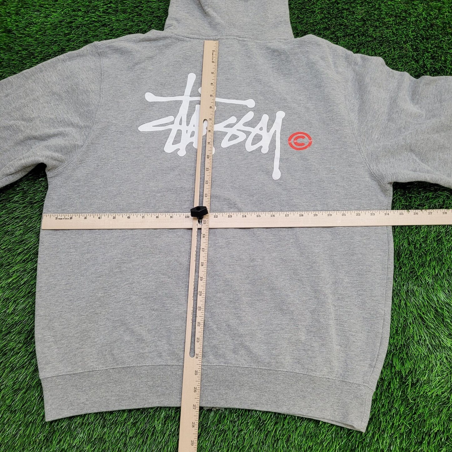 Vintage Stussy Zip Hoodie XL/2XL 24x27 Gray