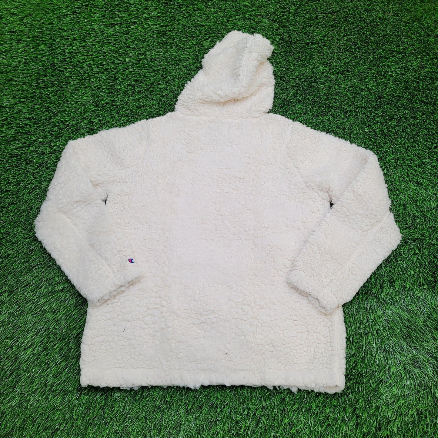 Champion Fleece Hoodie Womens Large 21x24 Beige