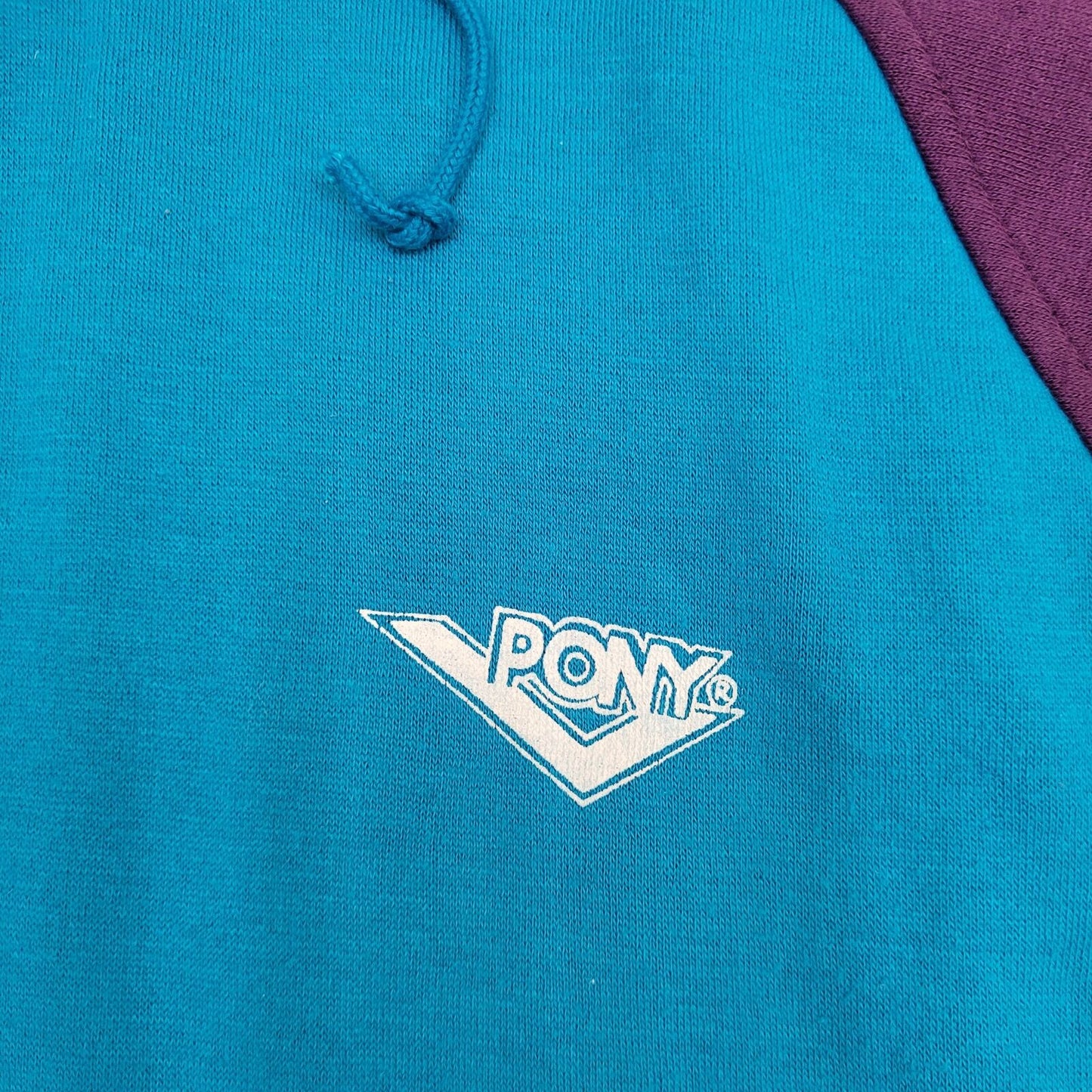 Vintage Y2K PONY Hoodie Large 21x28 Blue Purple