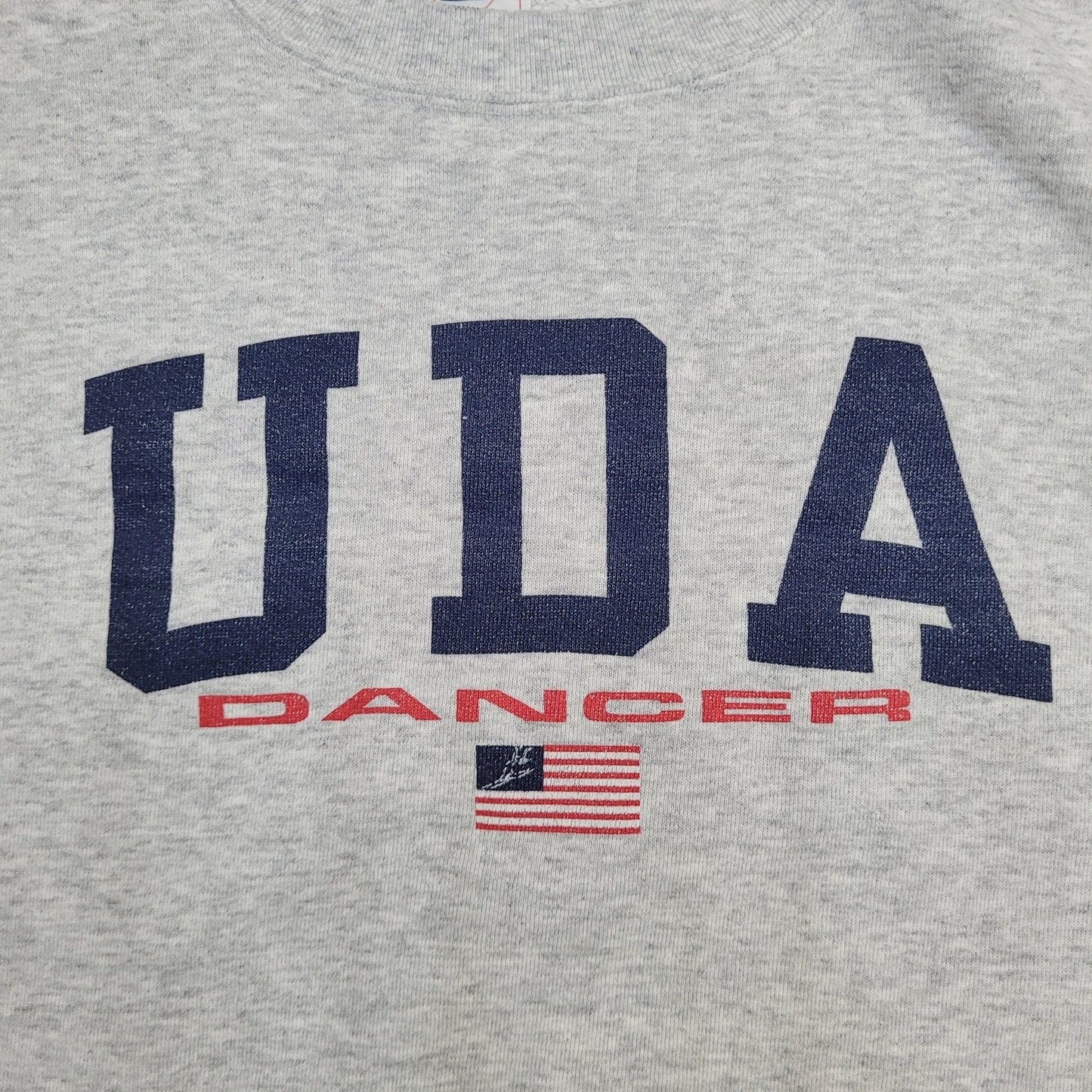 Vintage UDA Dancer Sweatshirt Womens Large 23x23 Boxy Gray