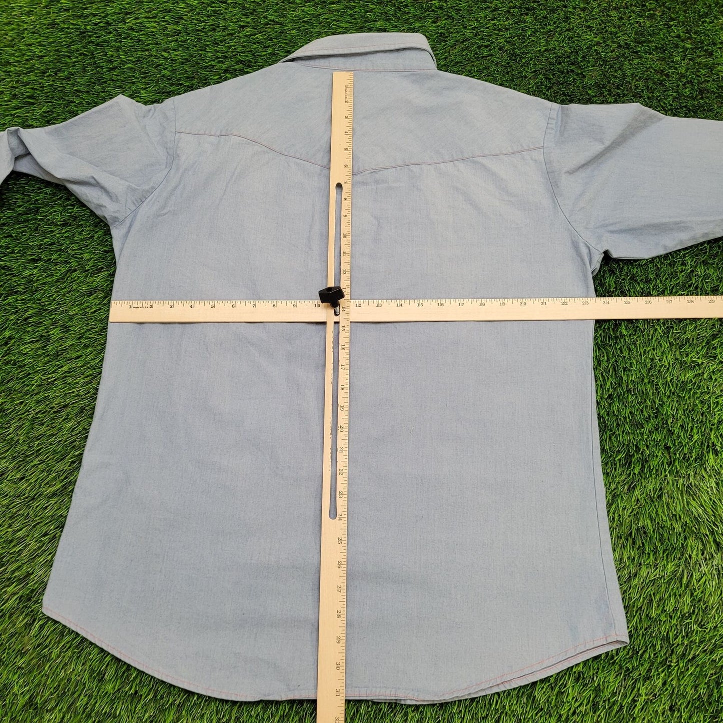 Big-Mac Workwear Pearl-Snap Button Shirt Large 23x31 Blue