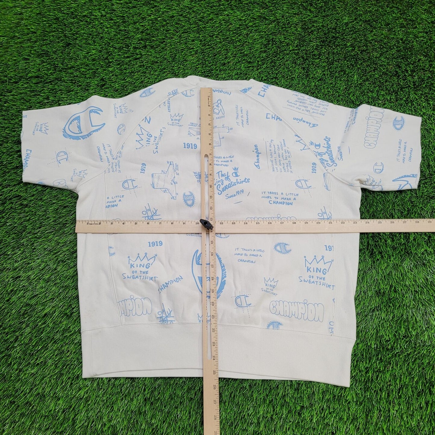 Champion AOP Sweatshirt Large 23x25 White Blue