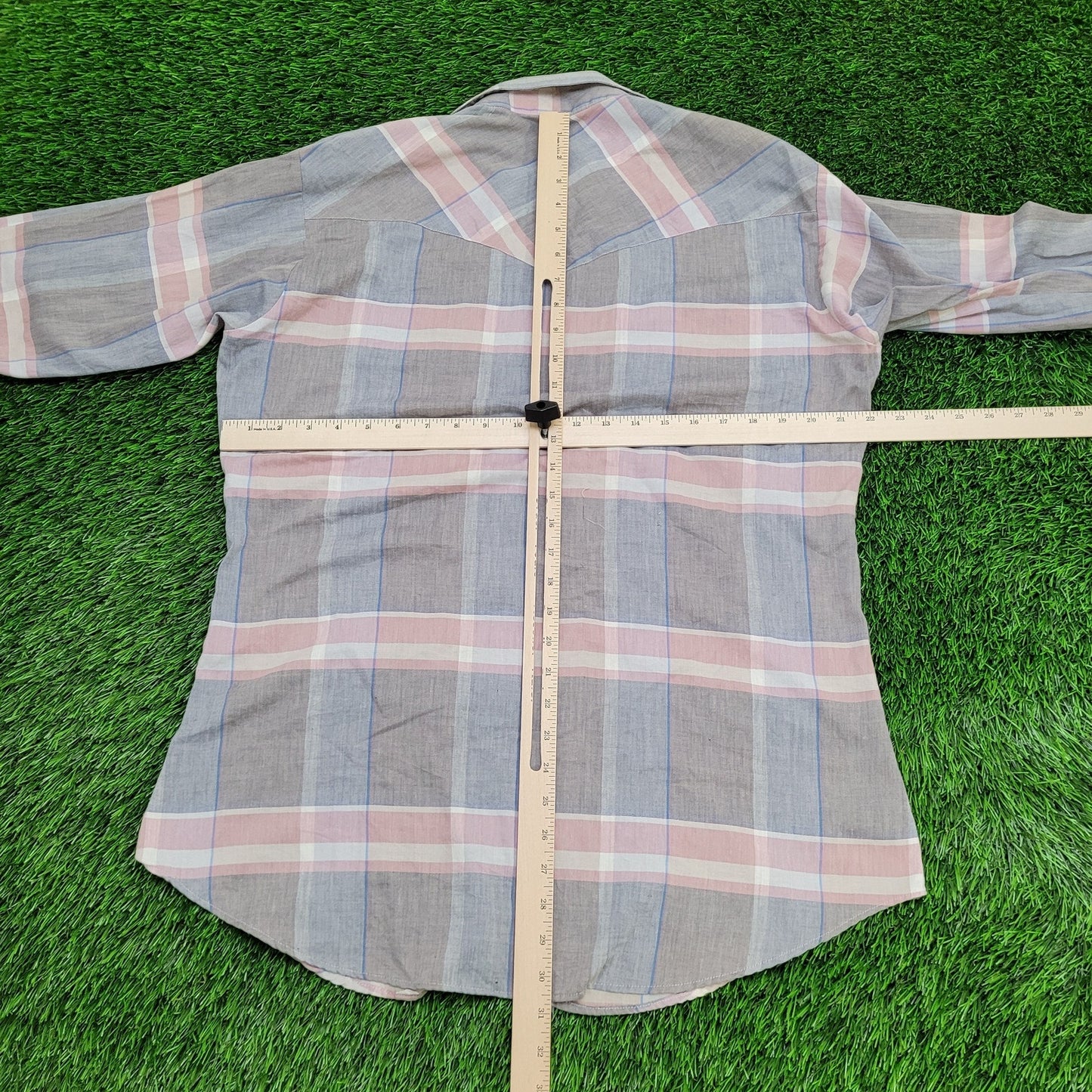 Vintage Ruddock Pearl Snap Button Shirt Large 22x31 Plaid