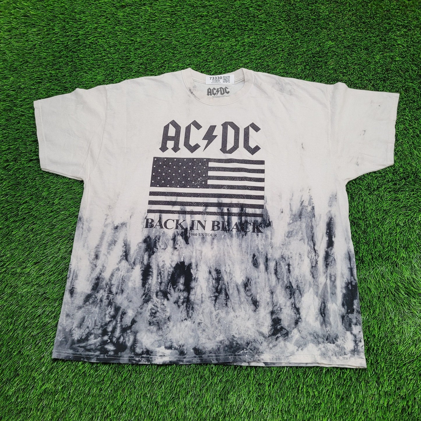 ACDC US-Flag Tie-Dye Shirt 2XL 25x28 Back-In-Black