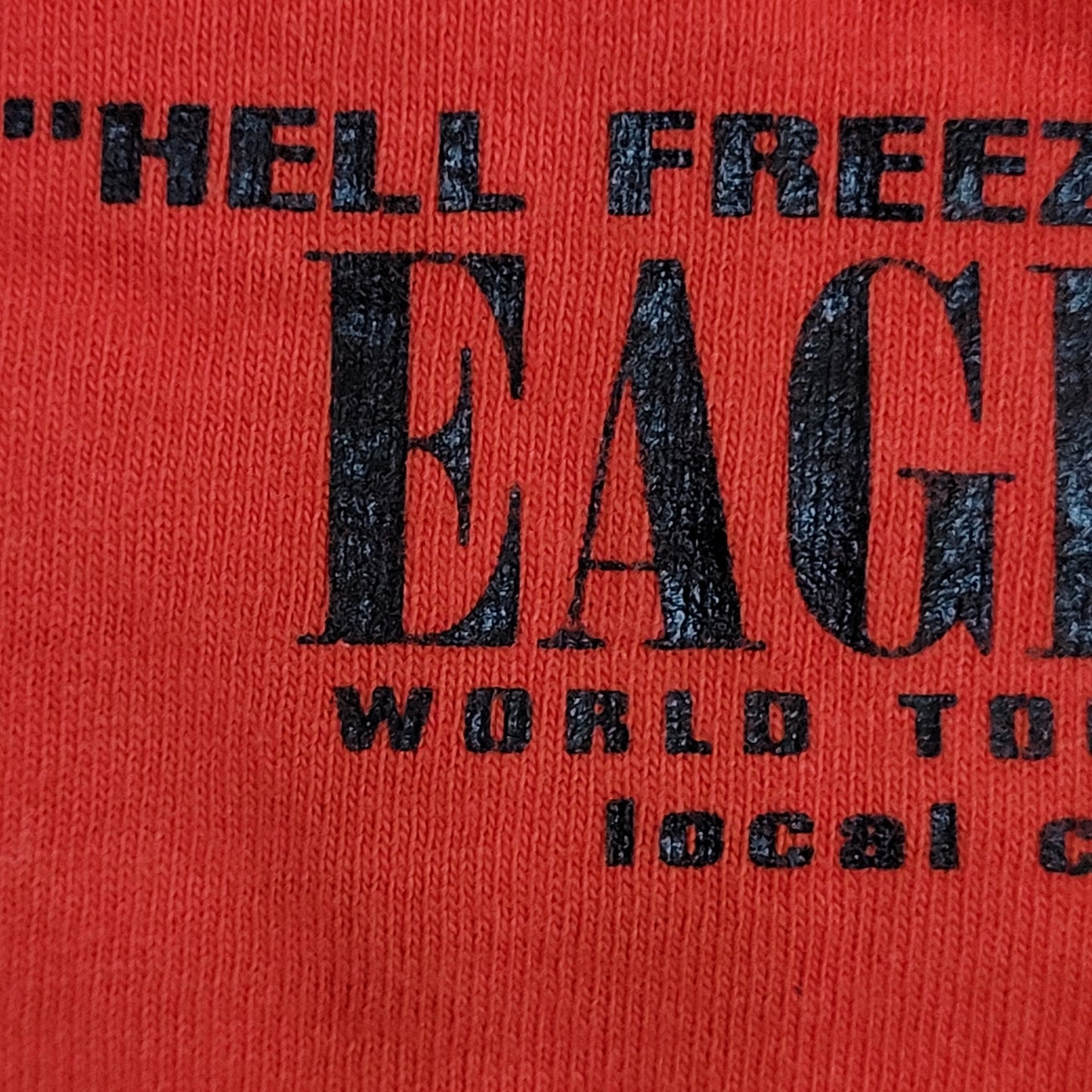 Eagles Local Crew World Tour Shirt Medium 20x27 Red