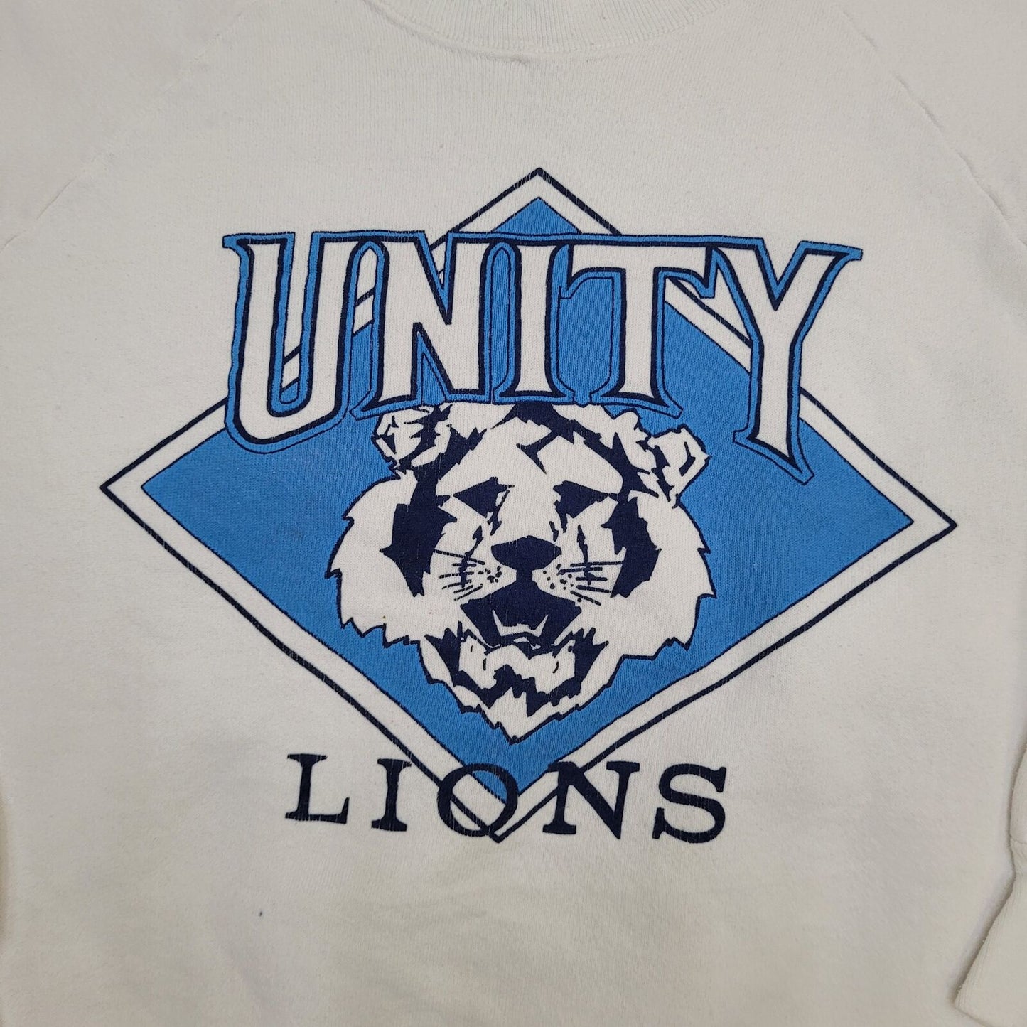 Vintage Unity-Lions Sweatshirt Womens Large 21x22 White USA