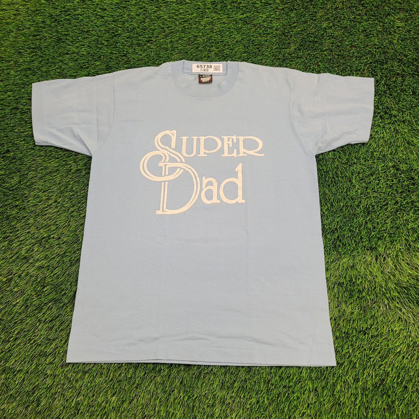 Vintage Super Dad Tribute Shirt Medium 20x27 Blue