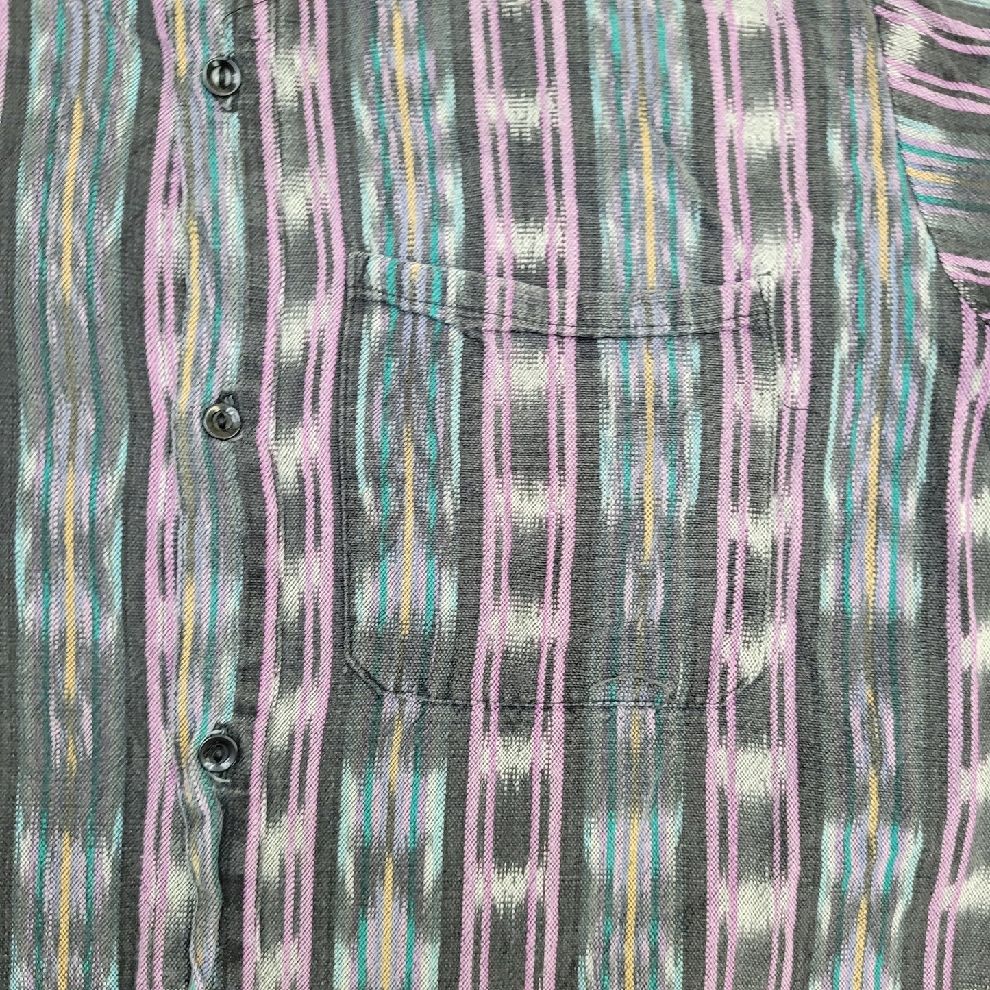 Vintage Tribal Stripes Button Shirt Medium 22x25 Purple