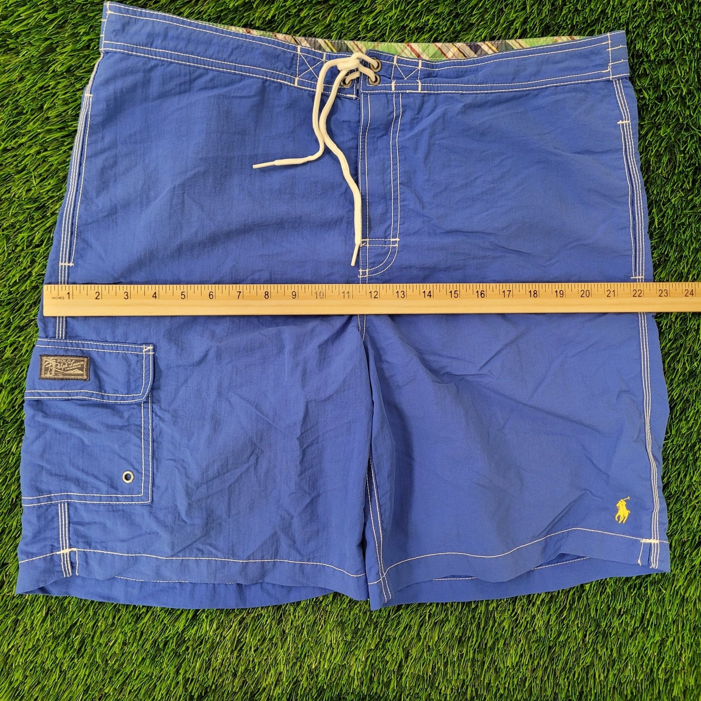 Vintage Y2K Ralph-Lauren Swim Shorts Large 38x9 Blue