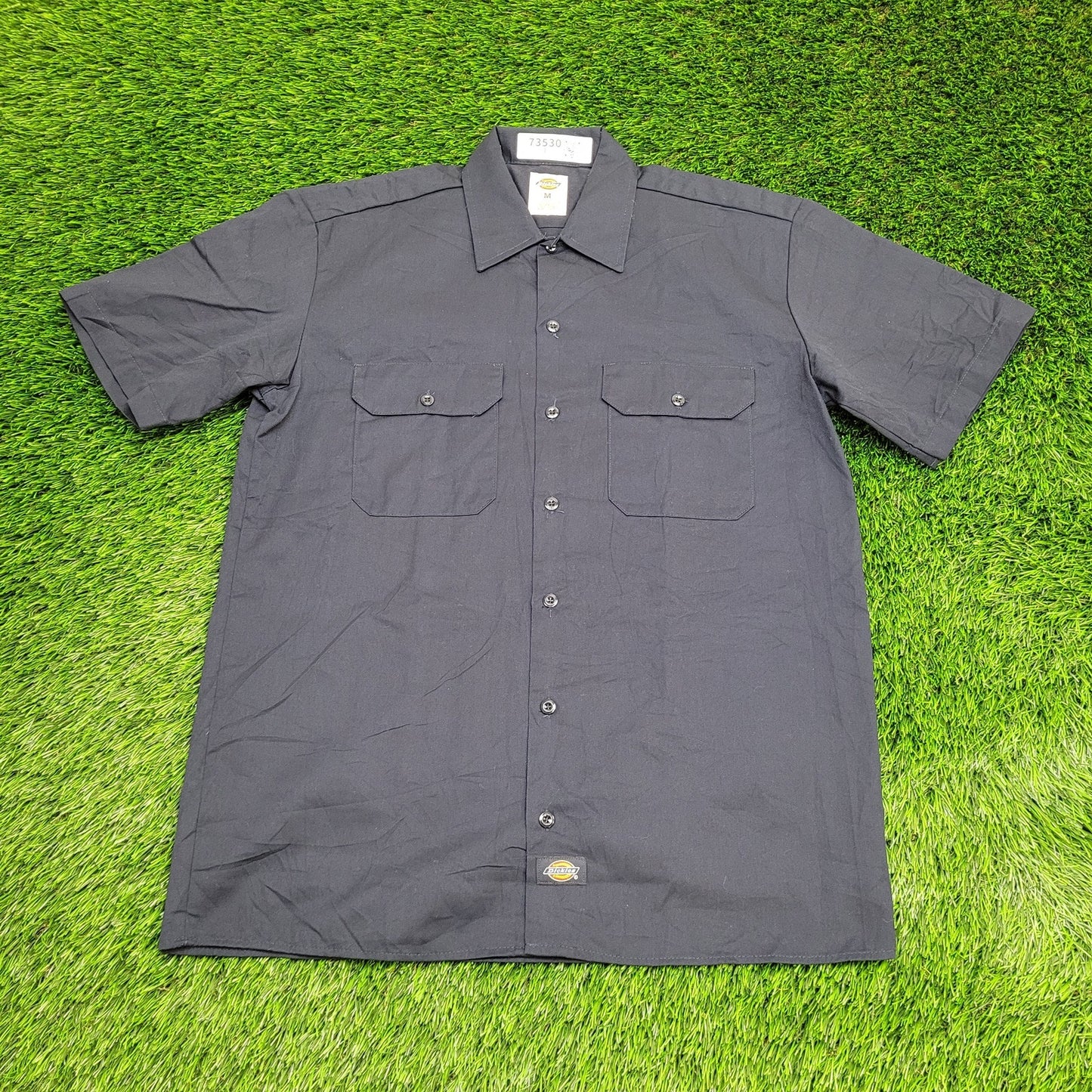 Dickies Baggy Button Shirt Medium 22x30 Navy-Blue