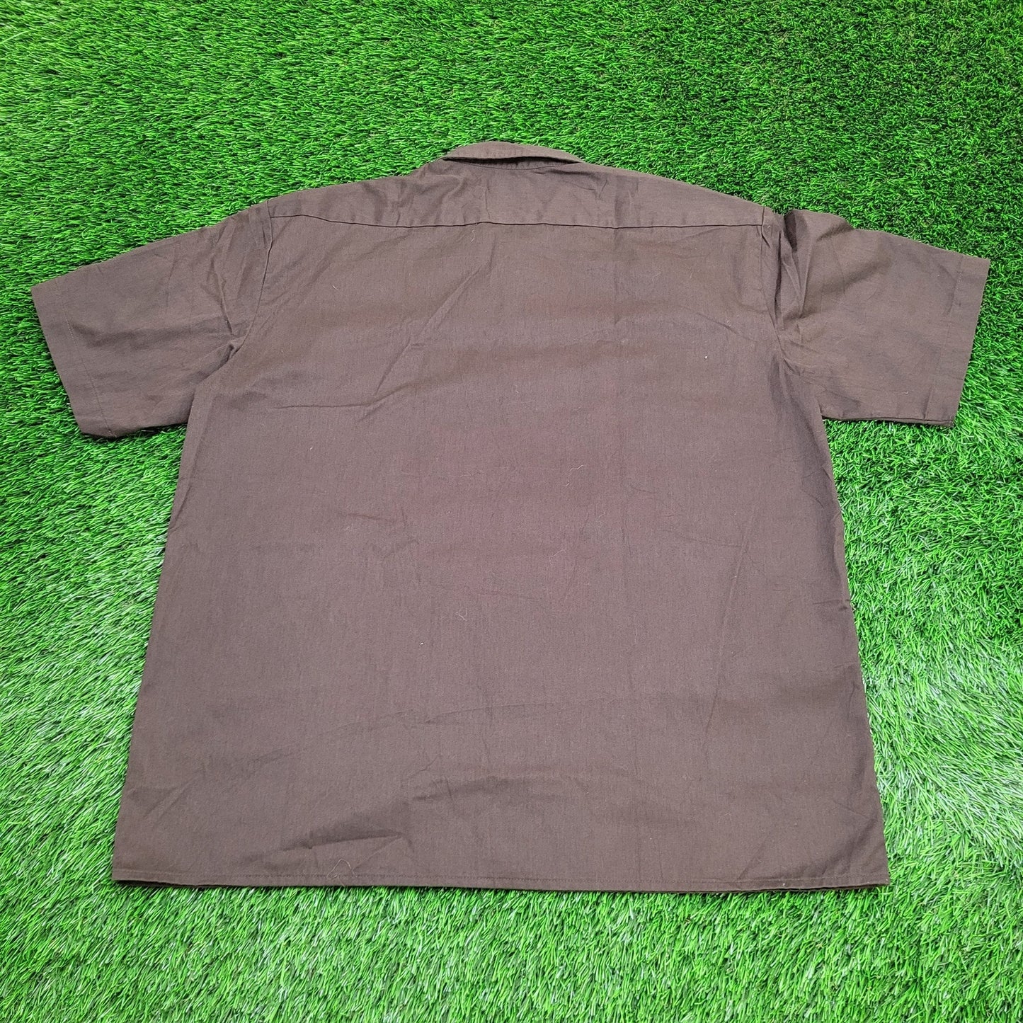 DICKIES Button Shirt XL/2XL 26x31 Extra-Baggy Brown