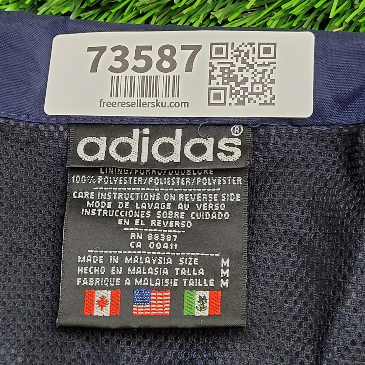 Adidas 1/2-Zip Windbreaker Jacket L/XL 24x29 Blue