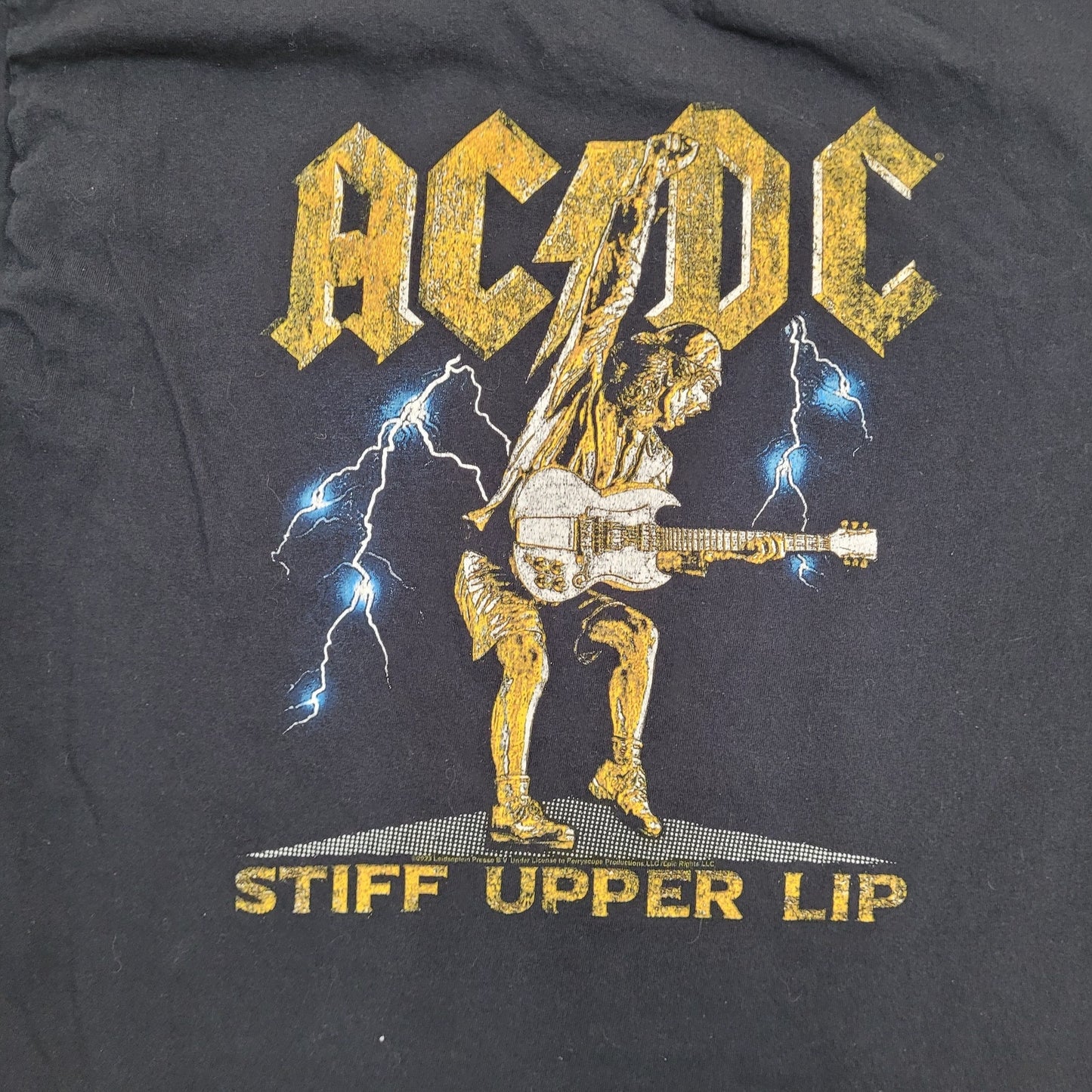 ACDC Shirt Womens XL 23x26 Stiff-Upper-Lip Black