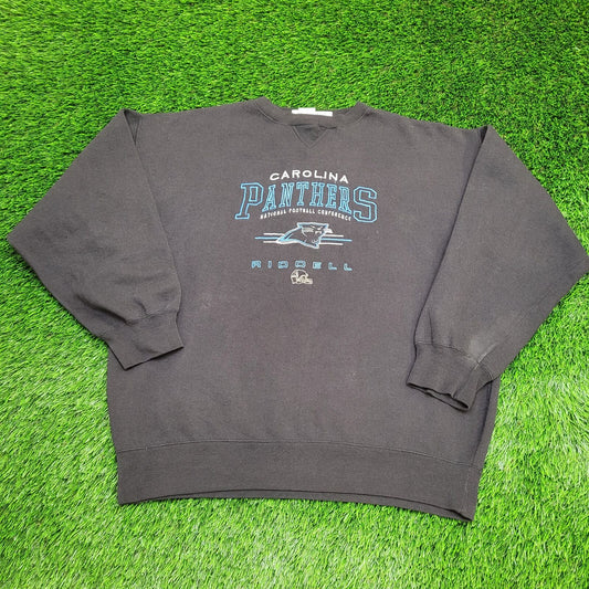 Vintage North-Carolina Panthers Sweatshirt 2XL 25x26 Black